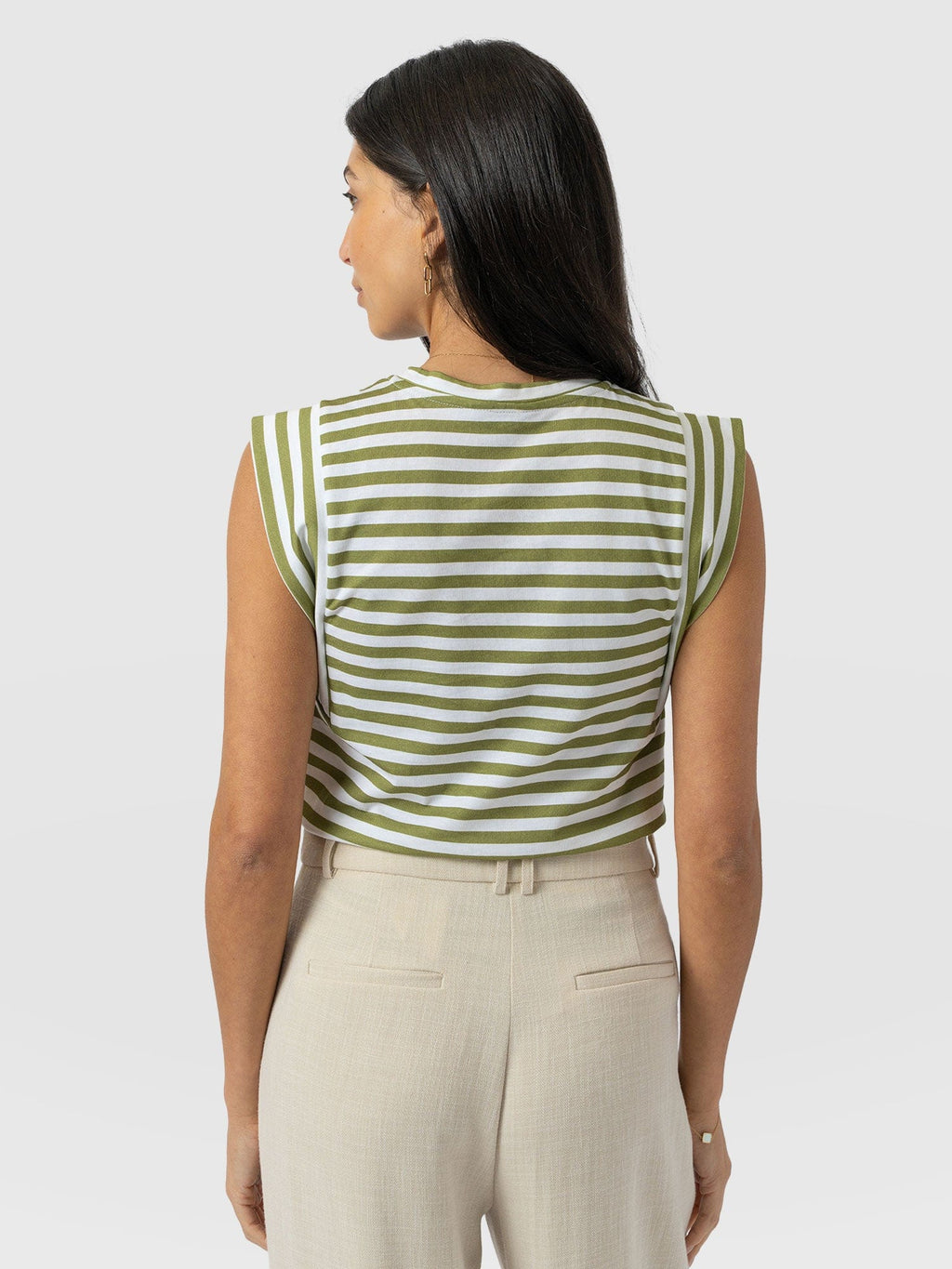 Rowan Tee - Green Stripe
