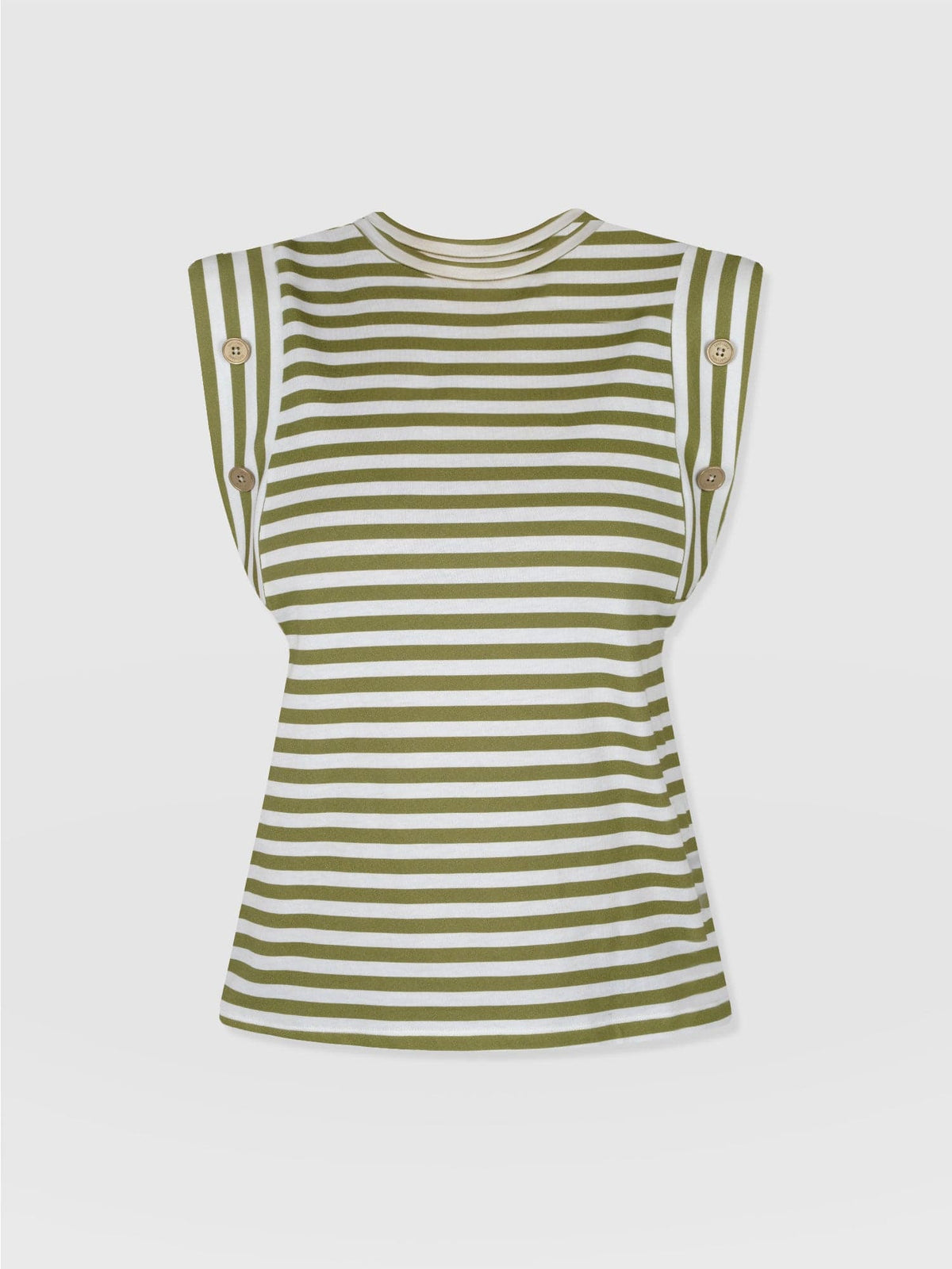 Rowan Tee - Green Stripe