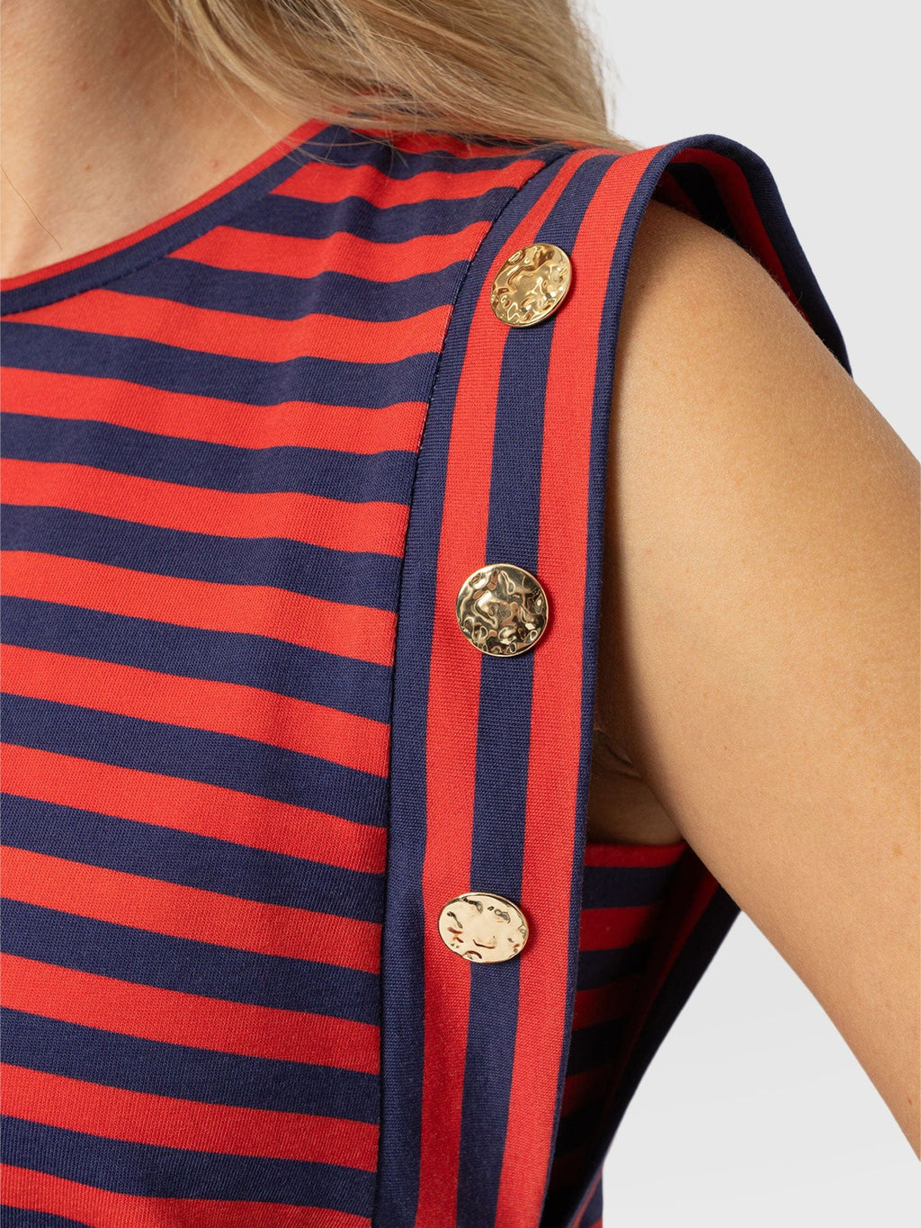 Rowan Tee - Red/Navy Stripe