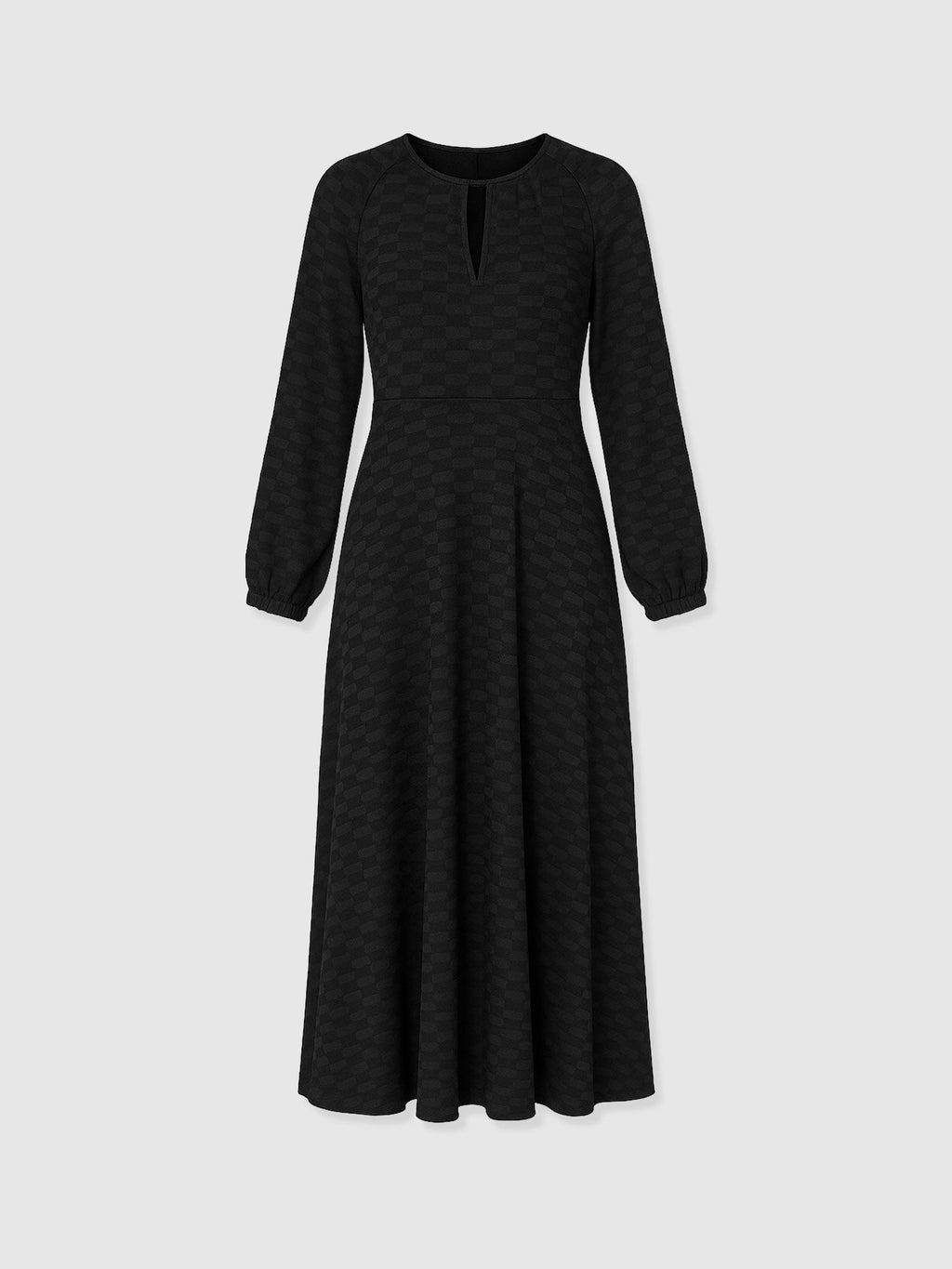 Ruby Flare Maxi Dress - Black Jacquard