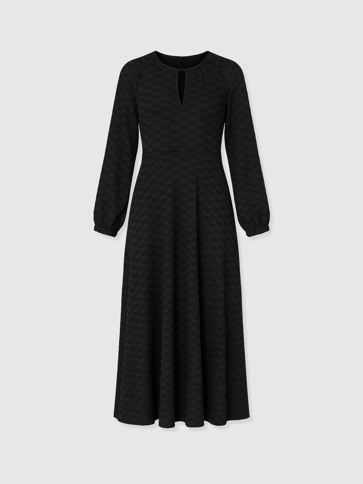 Ruby Flare Maxi Dress - Black Jacquard