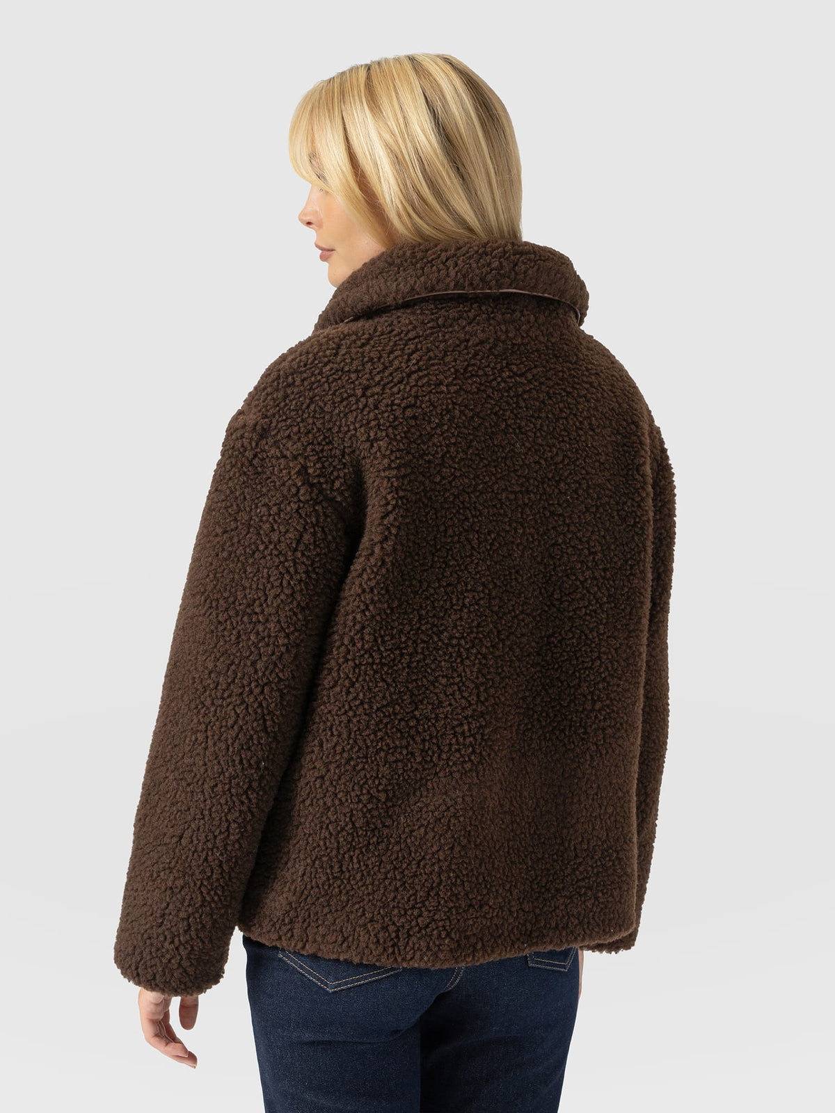Rumer Short Teddy Coat - Chocolate