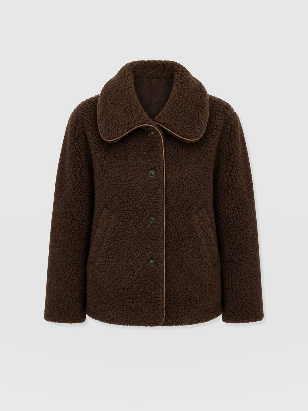 Rumer Short Teddy Coat - Chocolate