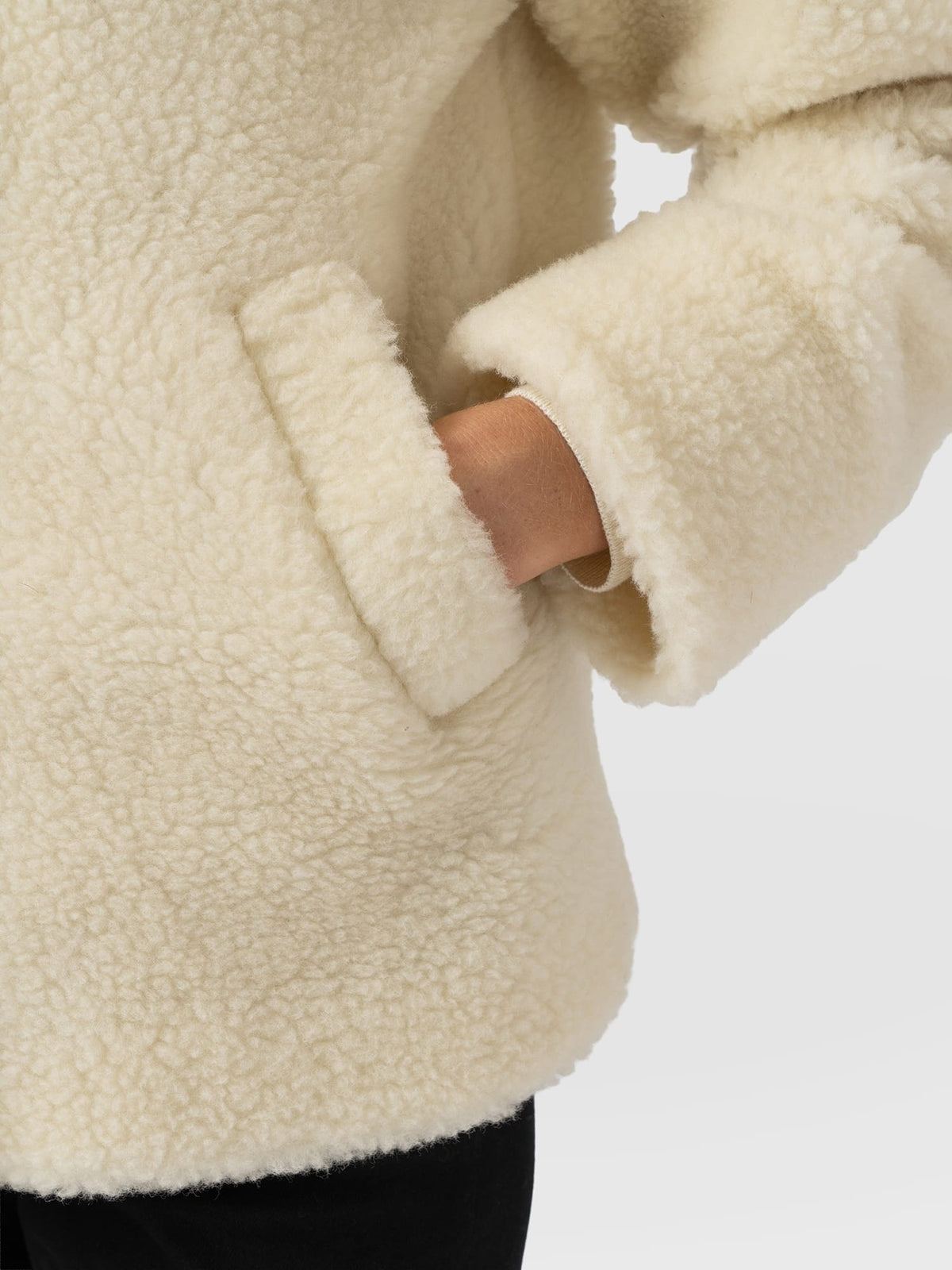 Rumer Short Teddy Coat - Cream