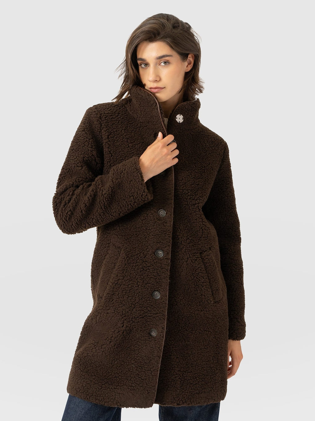 Rumer Teddy Coat - Chocolate