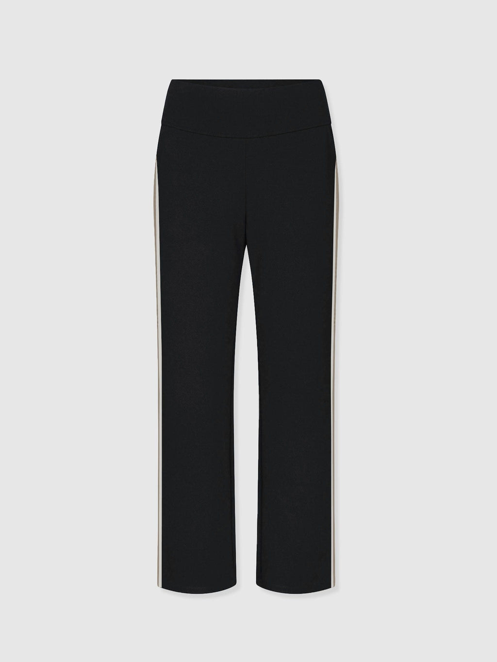 Runway Pant - Black - Cream/Beige Stripe