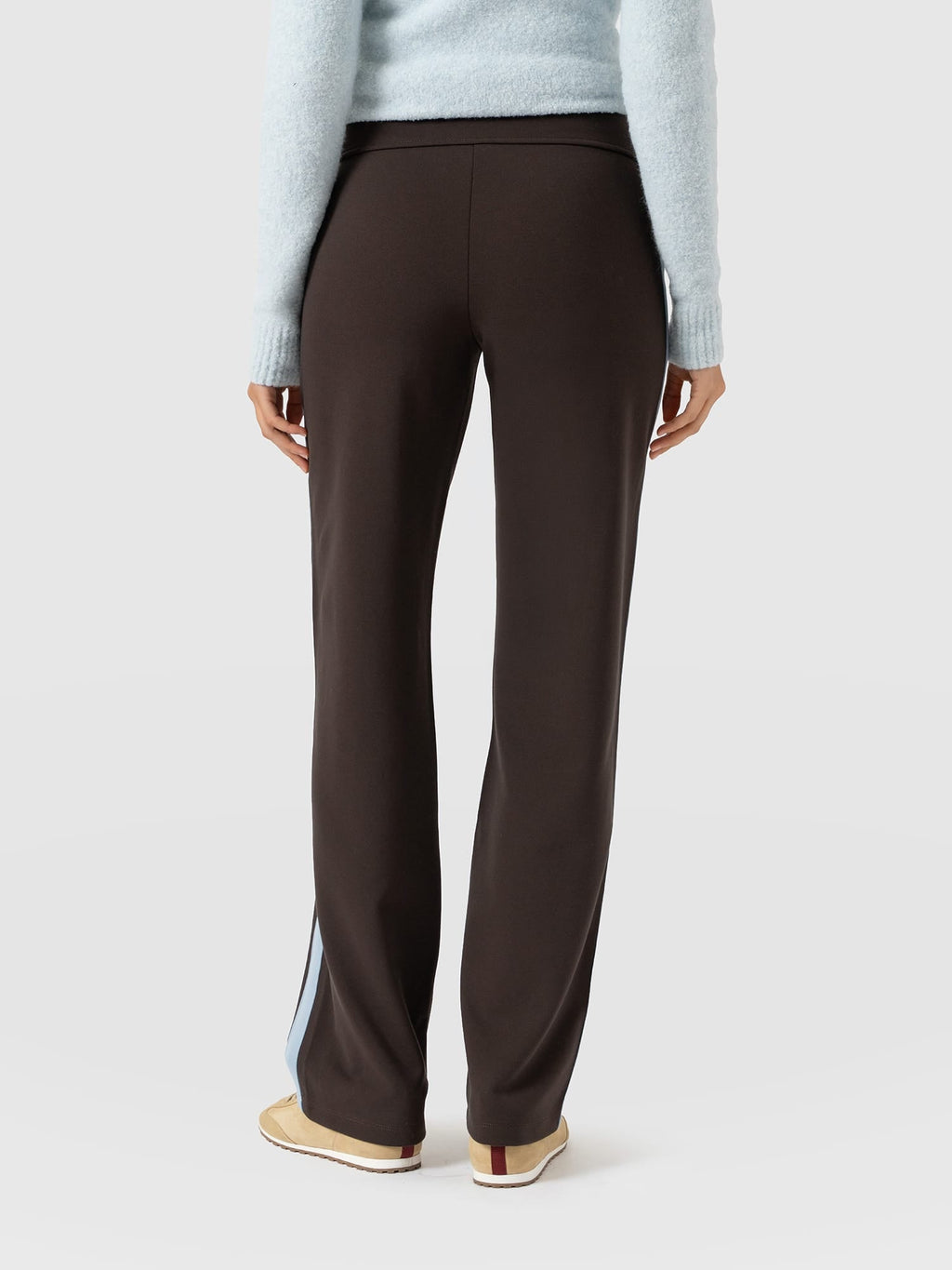 Runway Pant - Chocolate - Blue Stripe