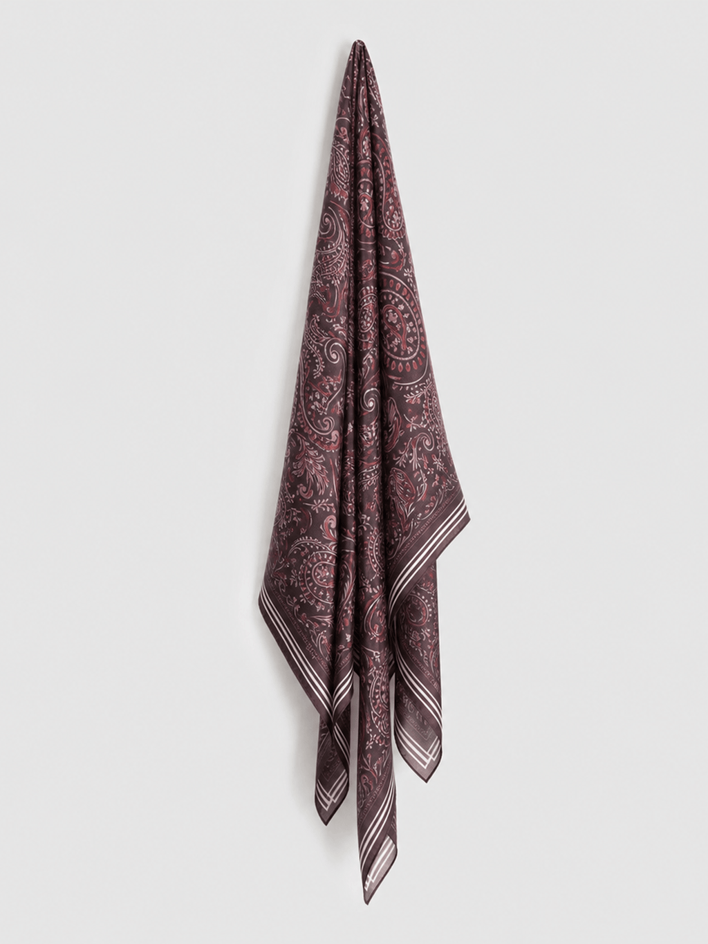 Ryder Silk Scarf - Burgundy Paisley