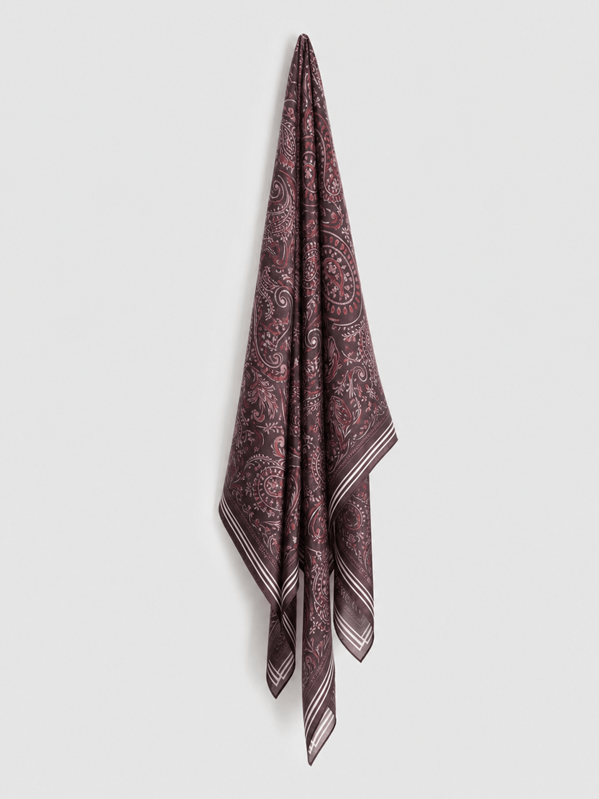 Ryder Silk Scarf - Burgundy Paisley