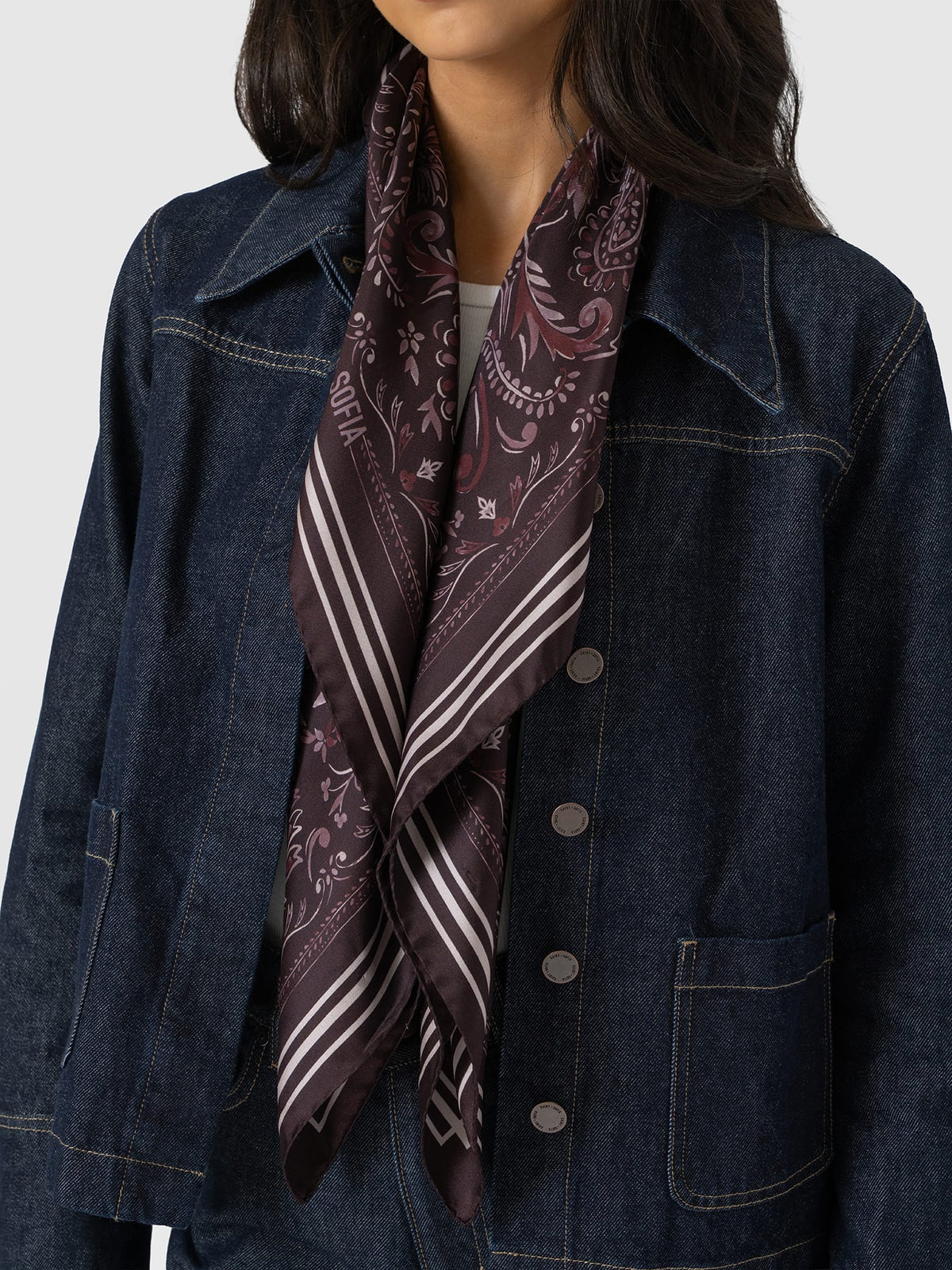 Ryder Silk Scarf - Burgundy Paisley
