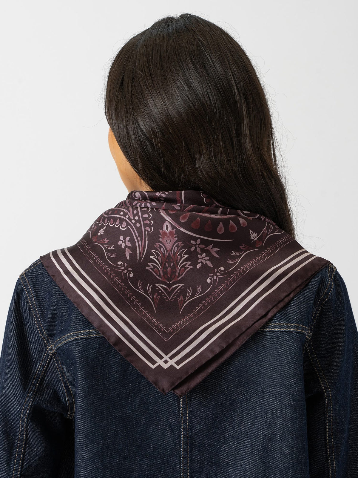 Ryder Silk Scarf - Burgundy Paisley