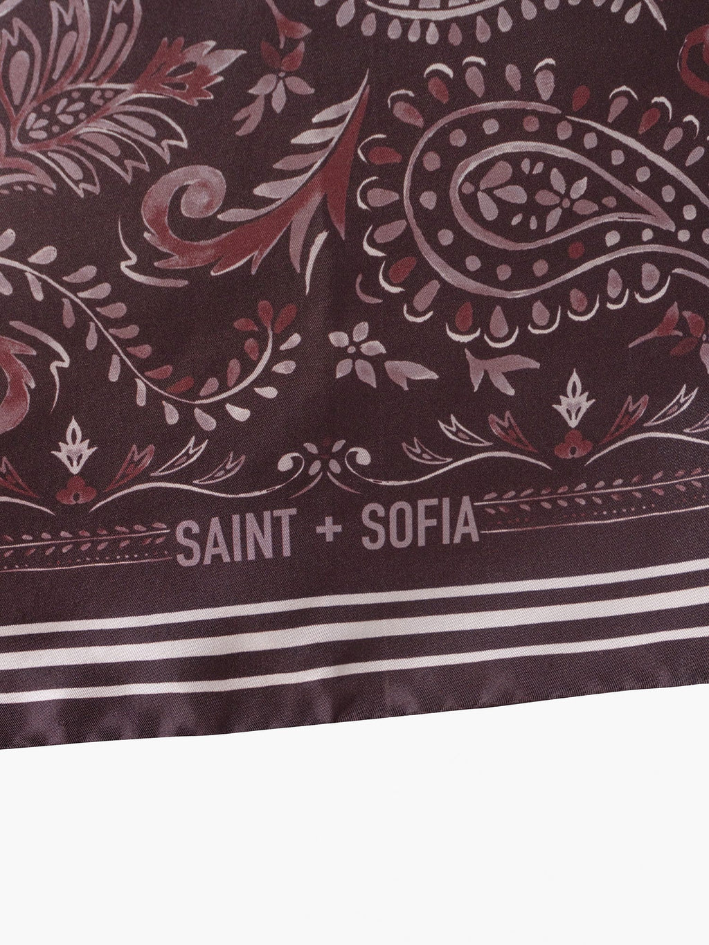 Ryder Silk Scarf - Burgundy Paisley