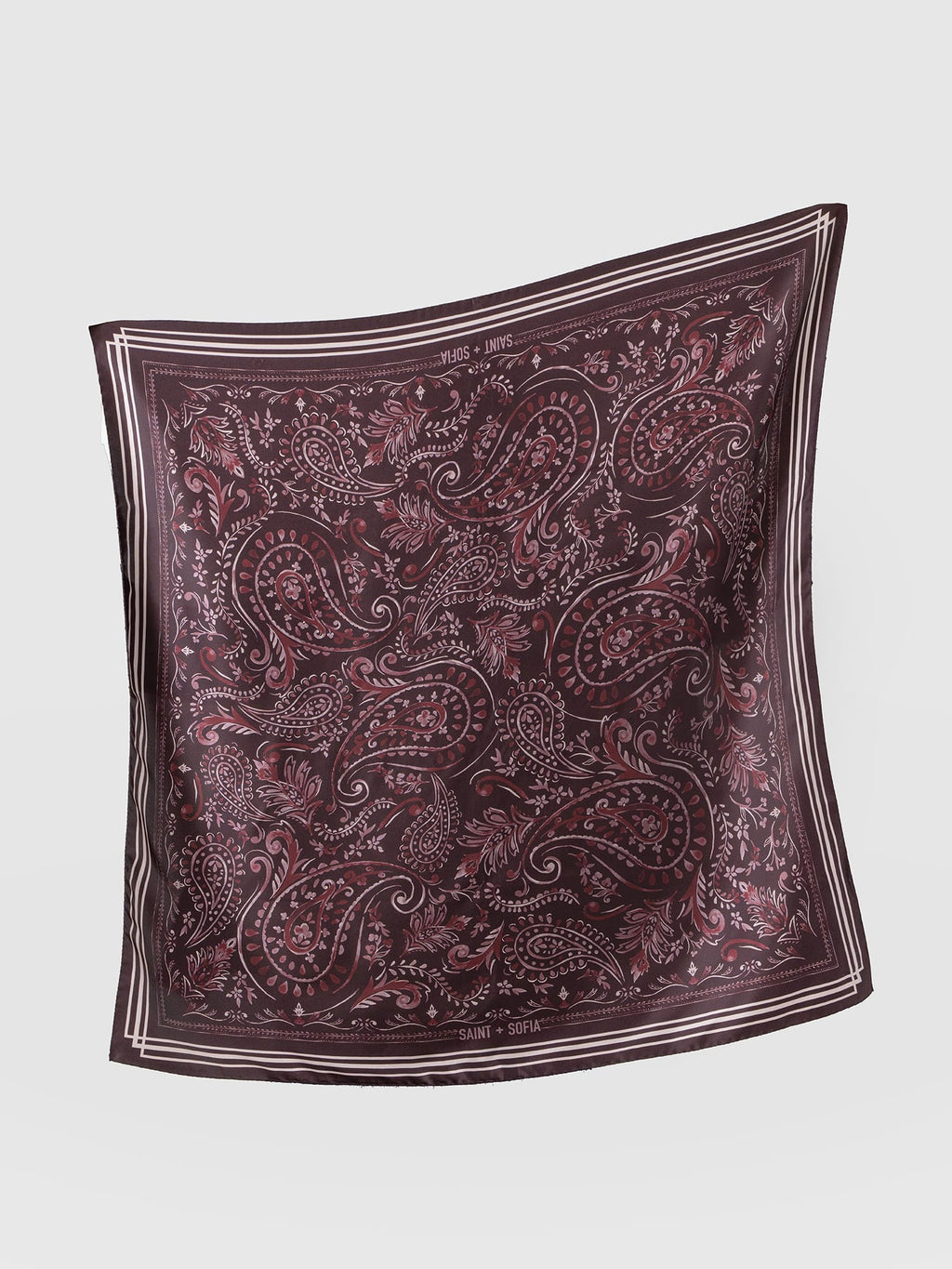 Ryder Silk Scarf - Burgundy Paisley