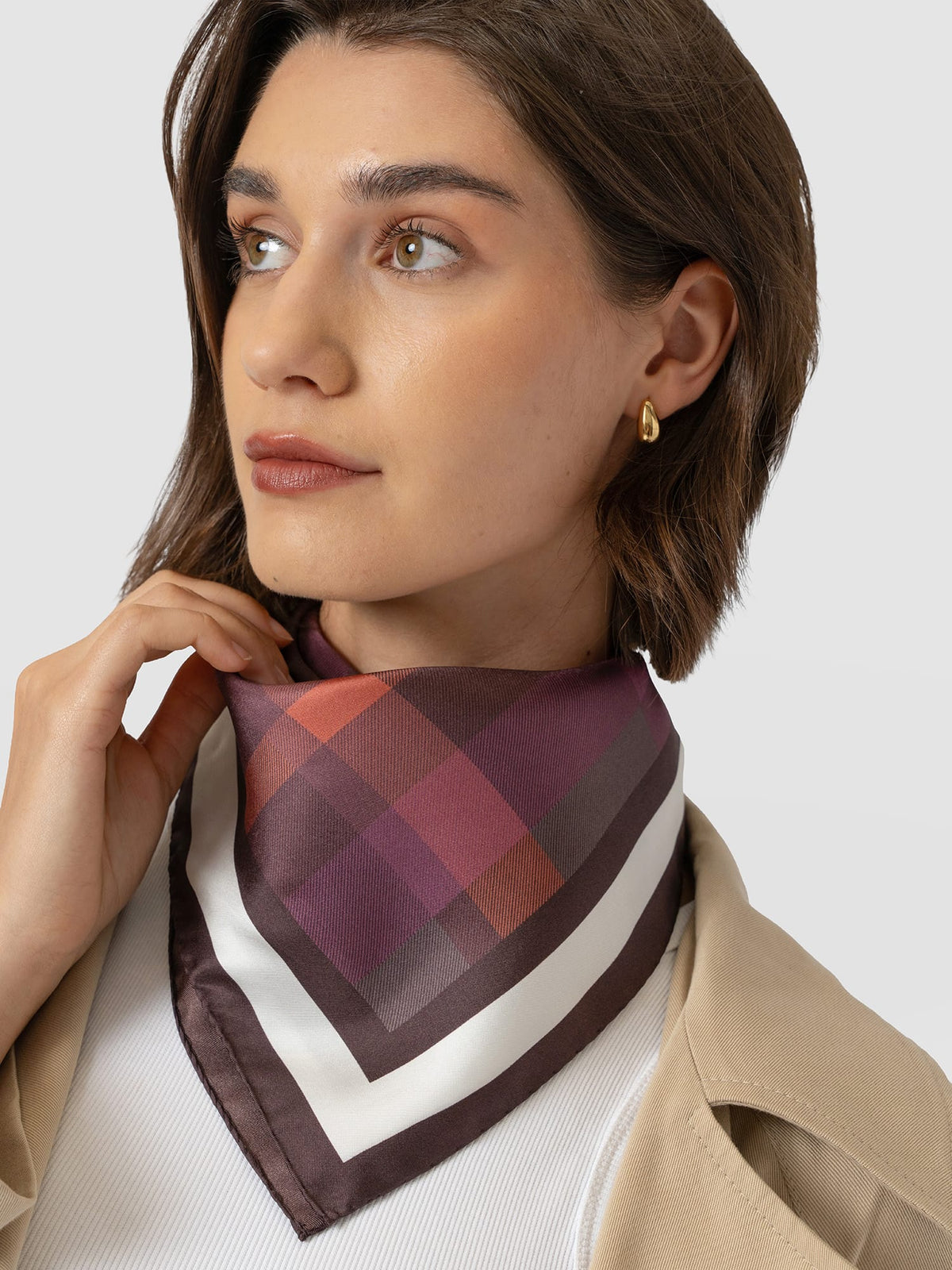 Ryder Silk Scarf - Pink Check