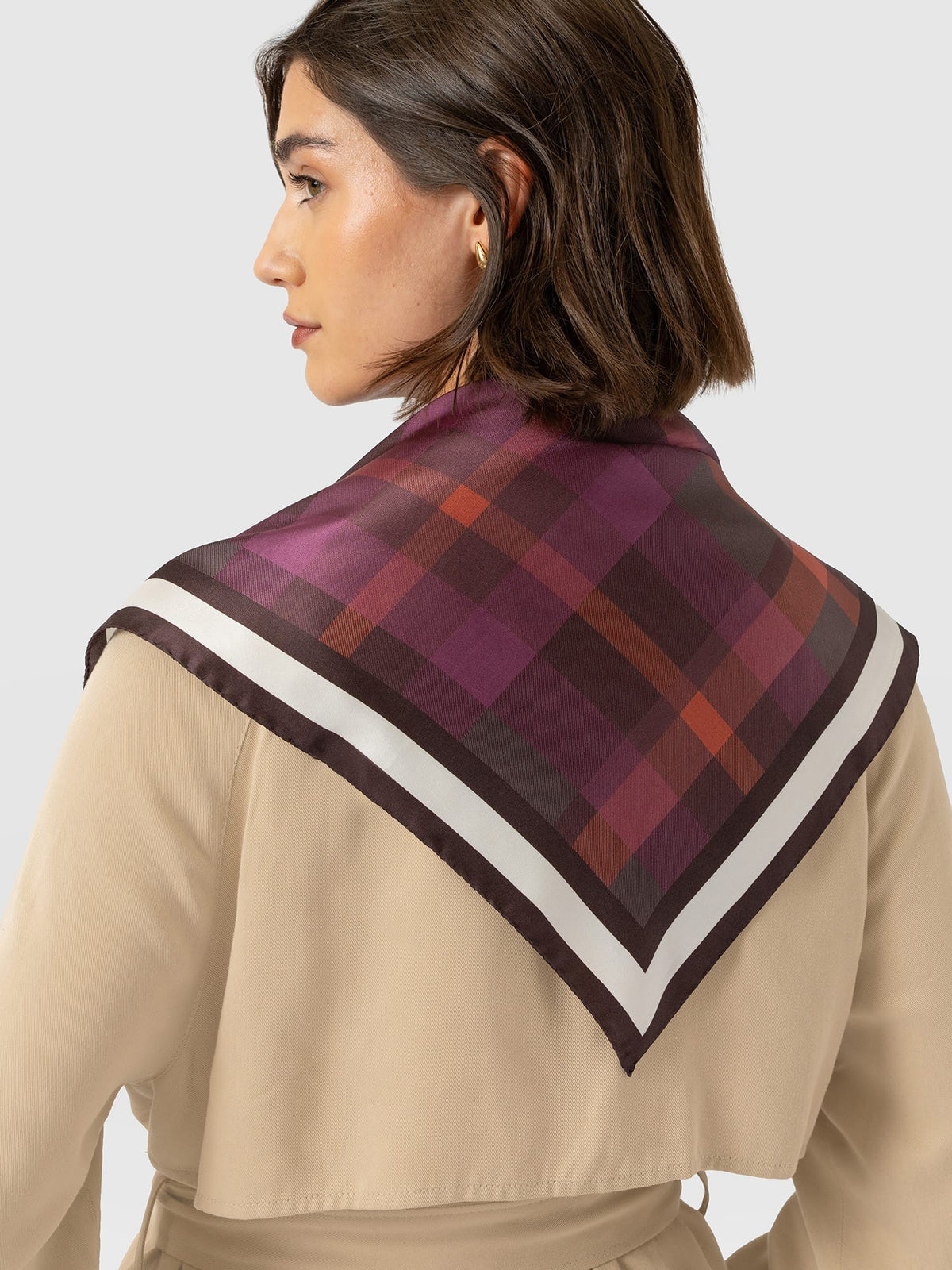 Ryder Silk Scarf - Pink Check