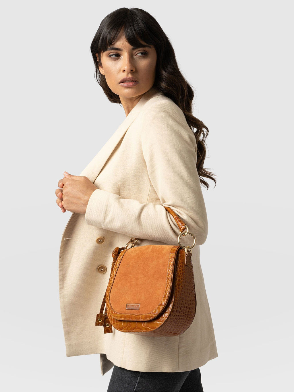 Saddle Bag - Brown Croc