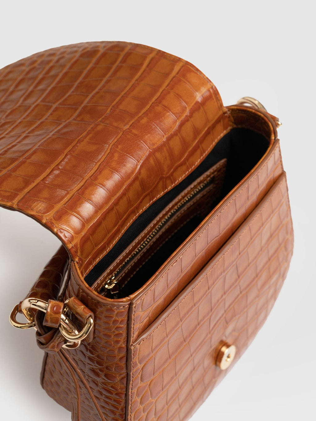 Saddle Bag - Brown Croc