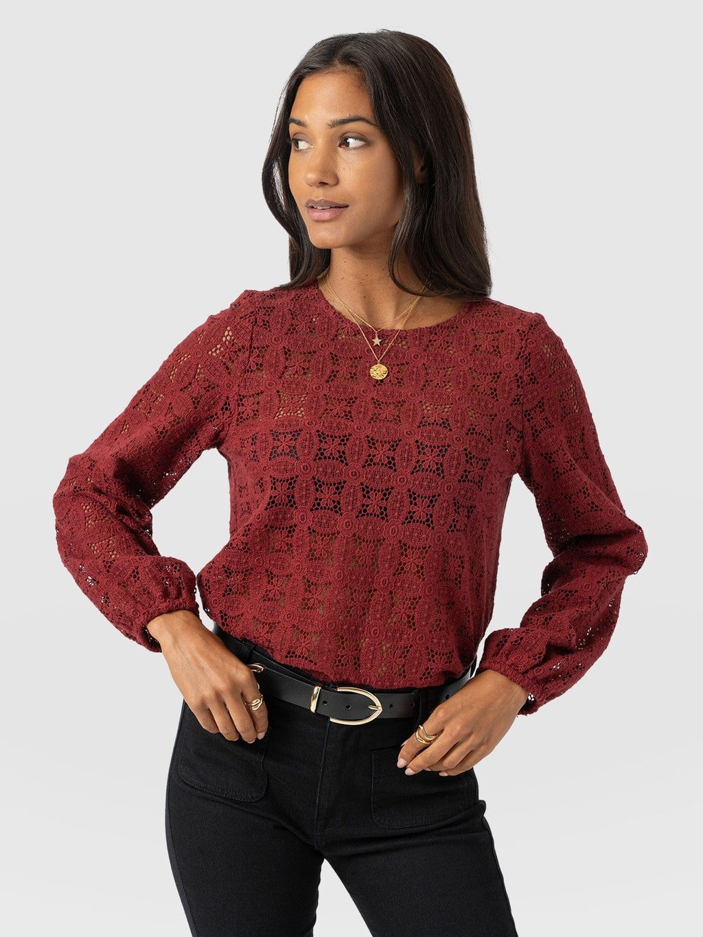 Sadie Blouse - Burgundy