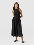 Sadie Shirring Dress - Black