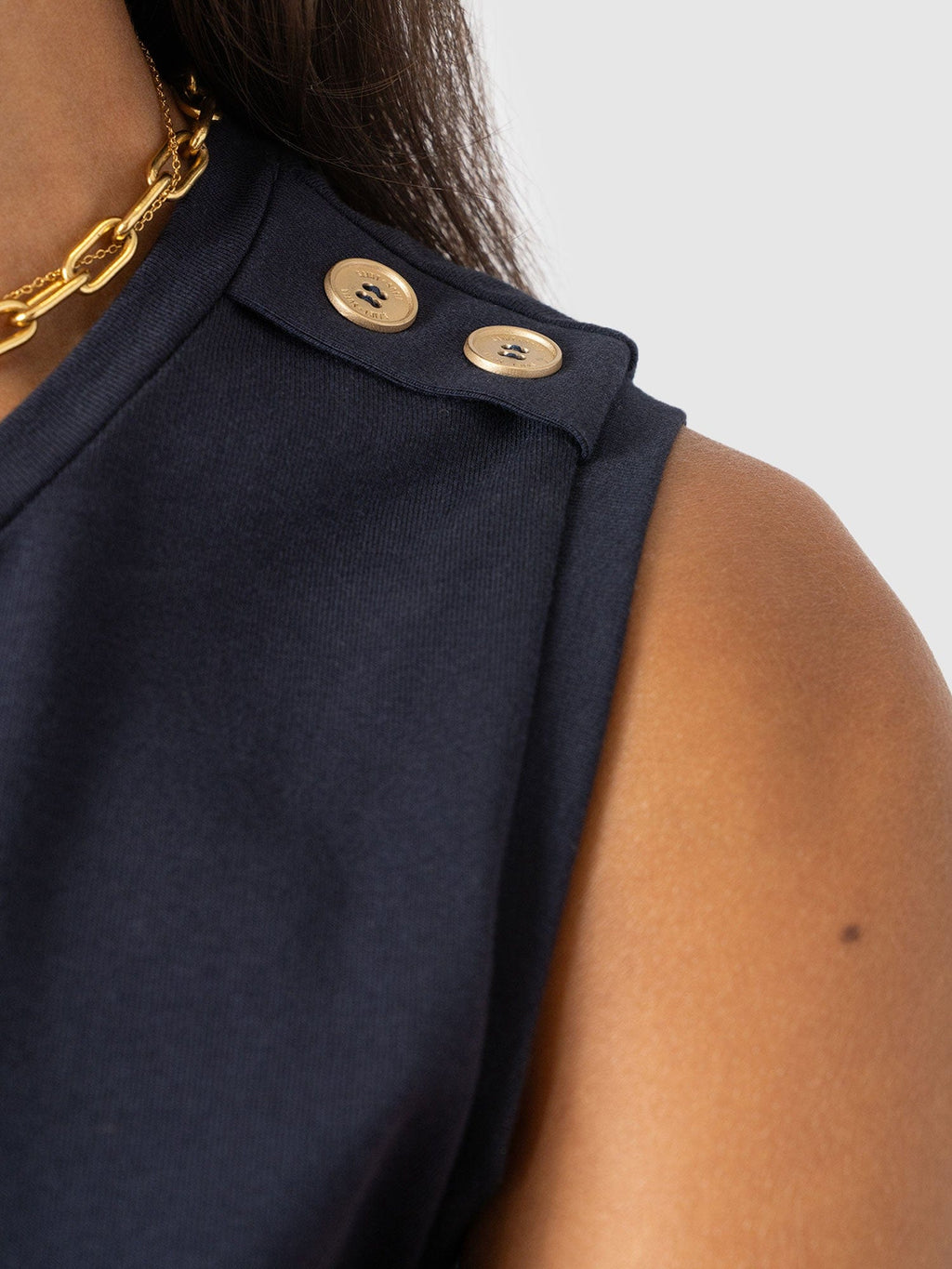 Sleeveless Runway Maxi Dress - Navy