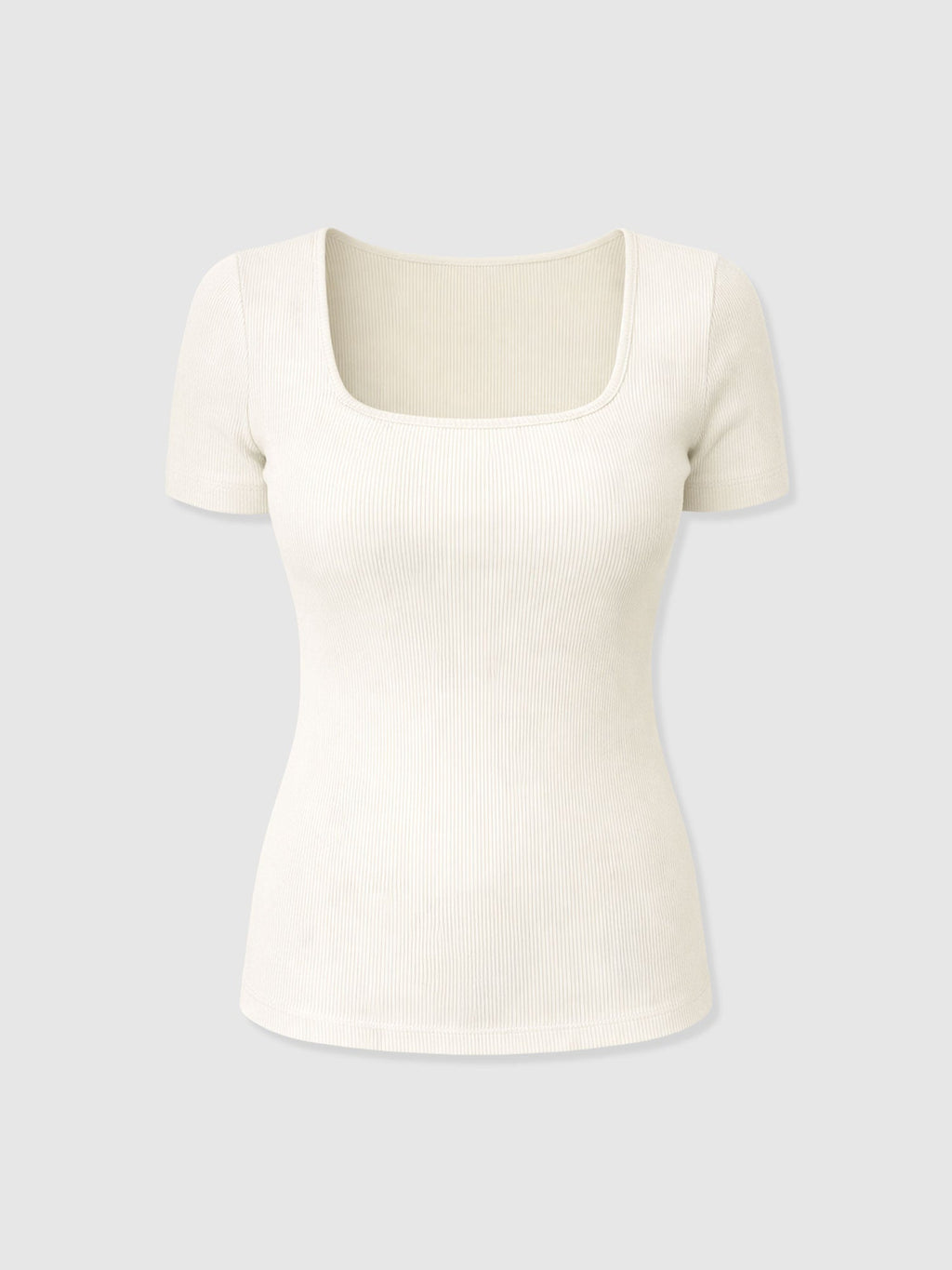 Sloane Ribbed Short Sleeve Tee - Cream