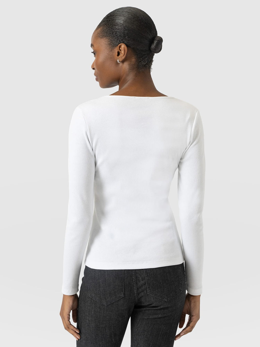Sloane Ribbed Top - White