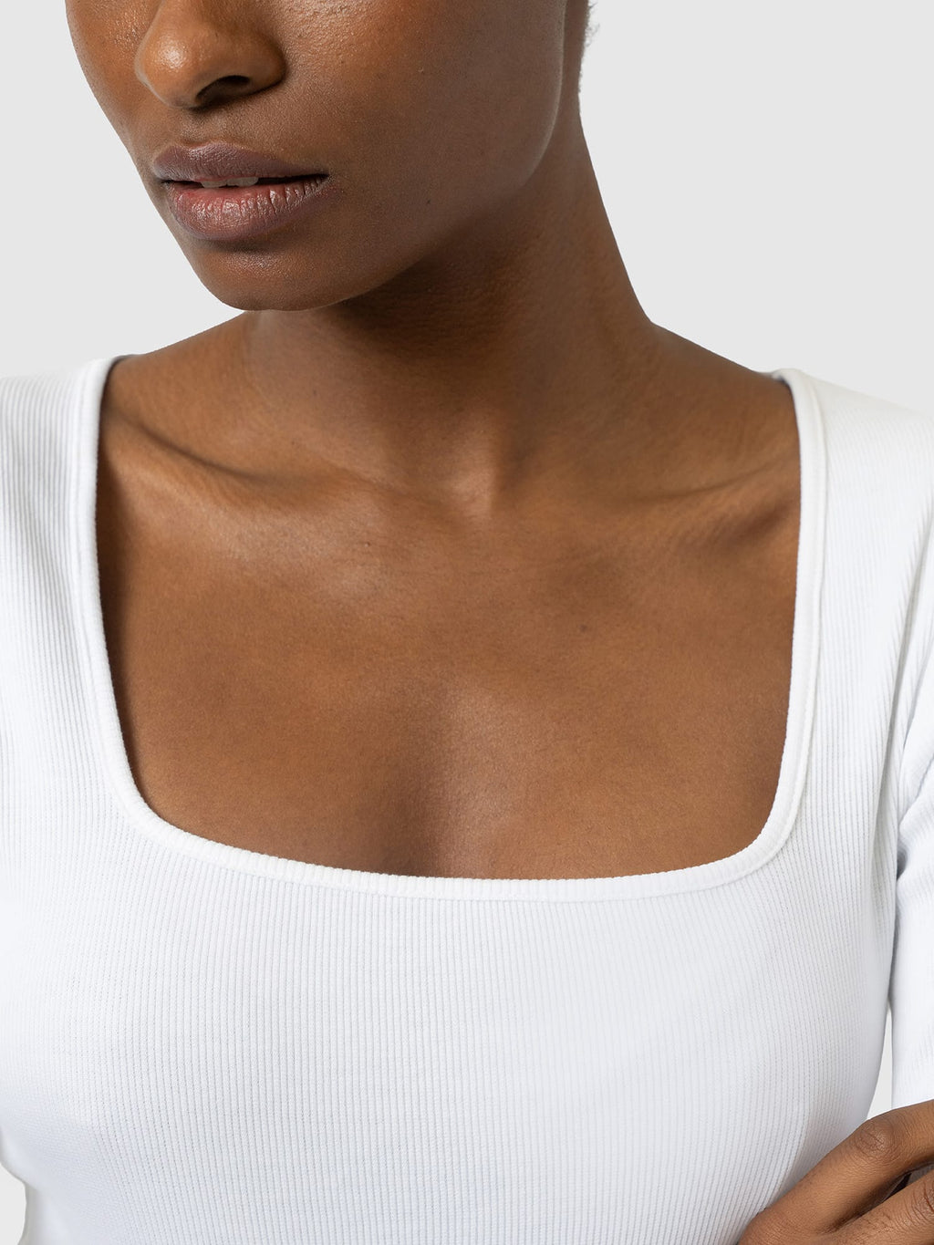 Sloane Ribbed Top - White
