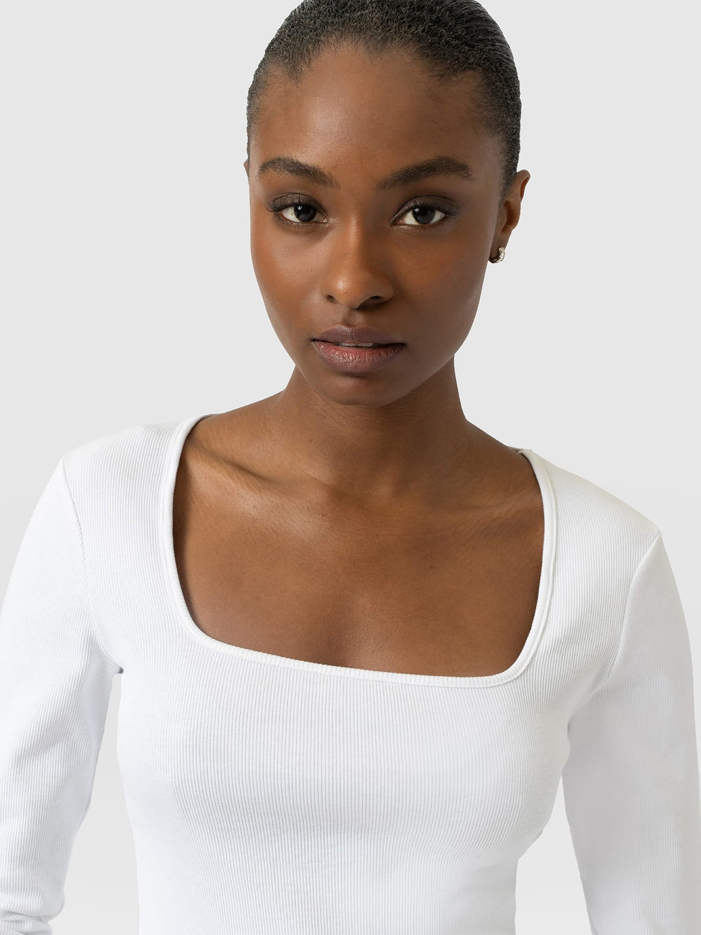 Sloane Ribbed Top - White