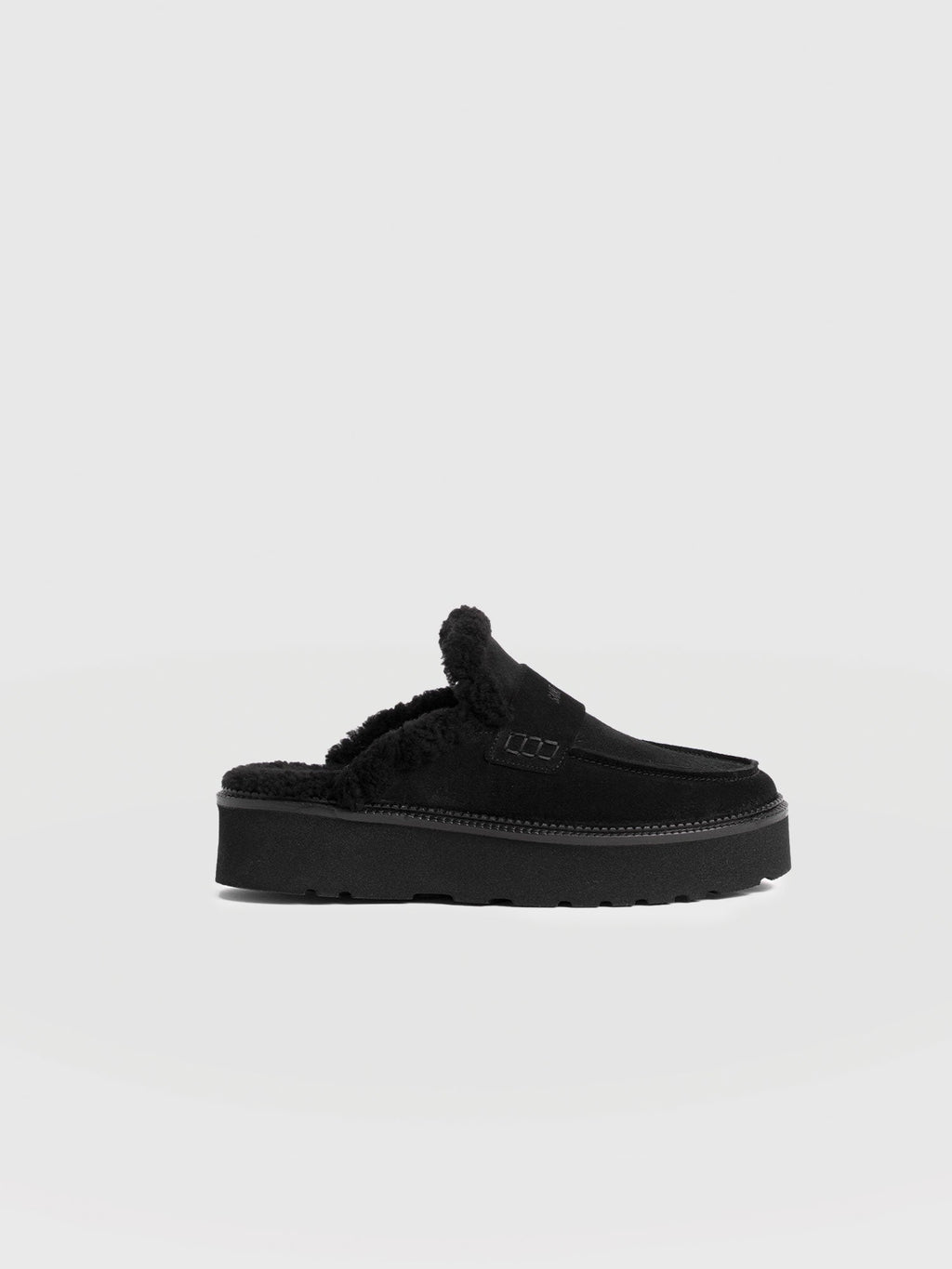 Sloane Shearling Clog - Black