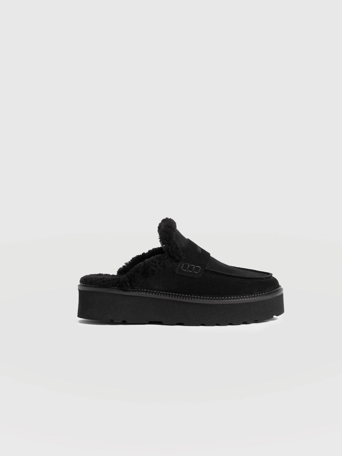 Sloane Shearling Clog - Black