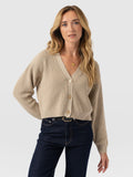 Soho Crop Cardigan - Beige