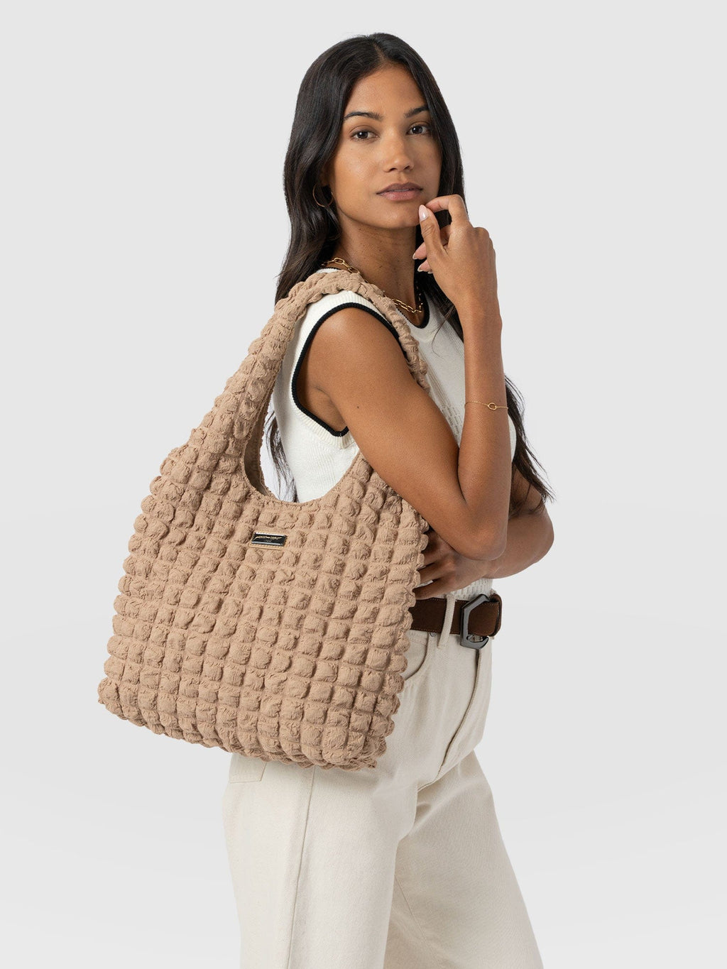 Soho Shoulder Tote Bag - Beige
