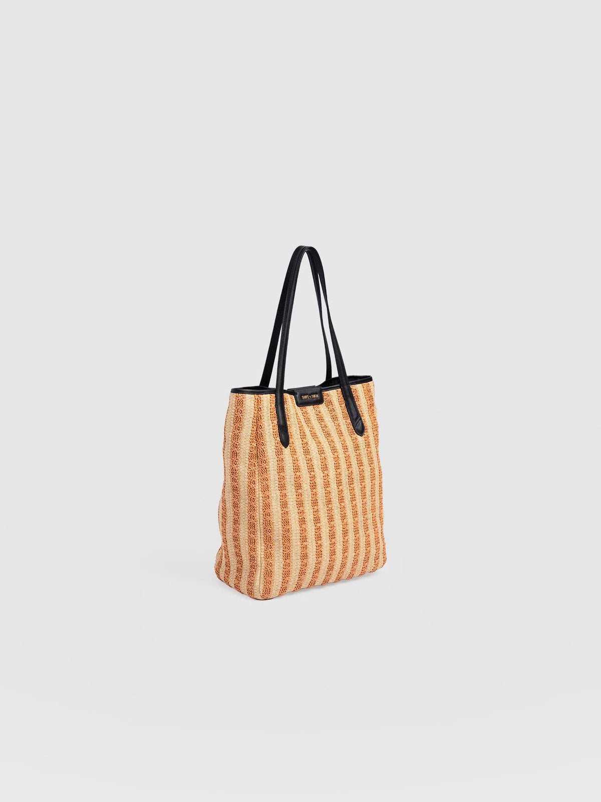 Stella Shopper Bag - Orange Raffia