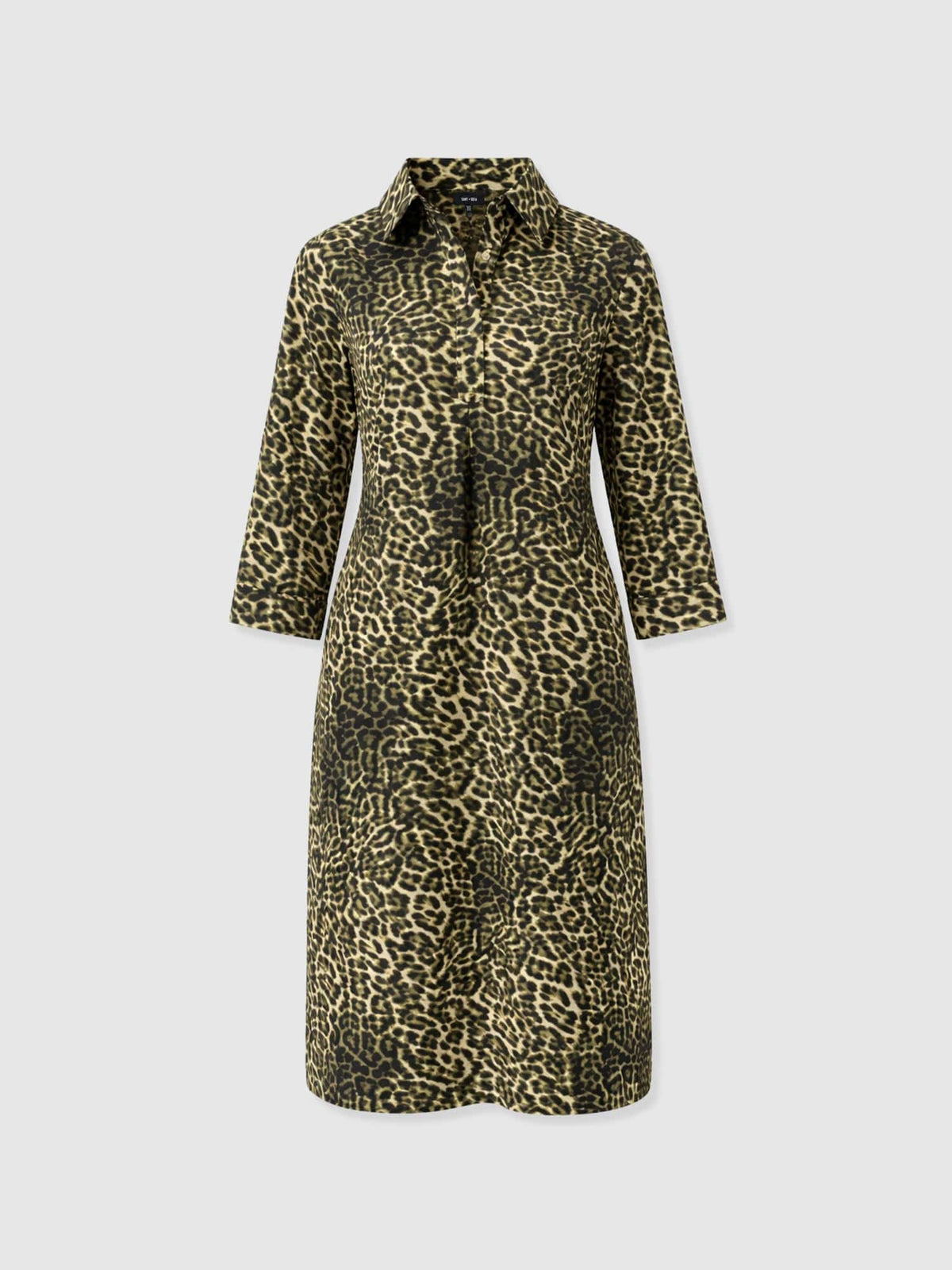 Stevie Shirt Dress - Green Leopard