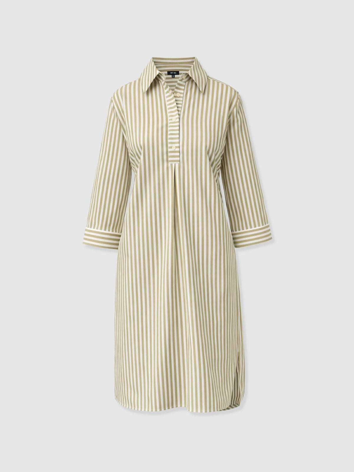 Stevie Shirt Dress - Green Stripe