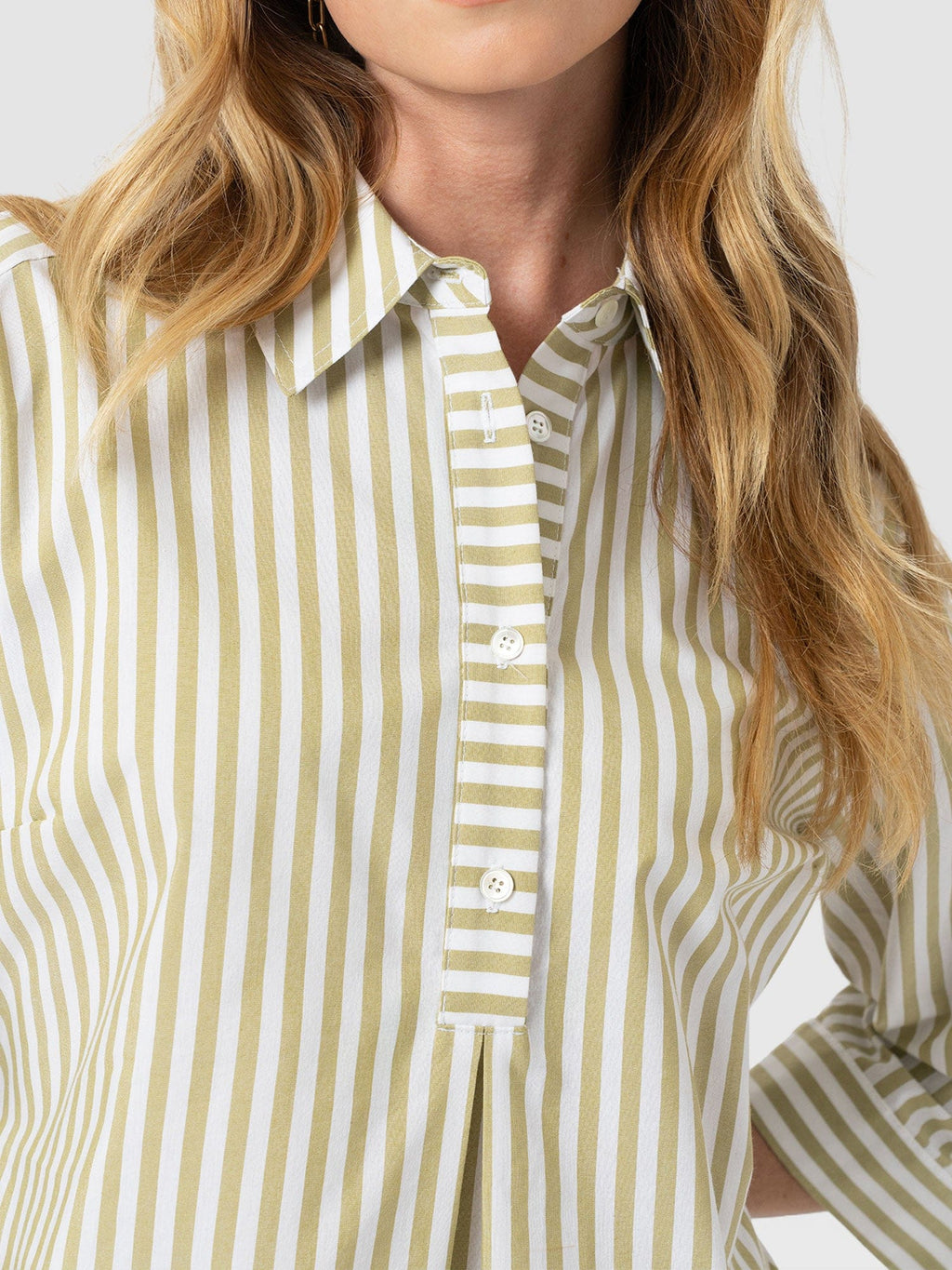 Stevie Shirt Dress - Green Stripe
