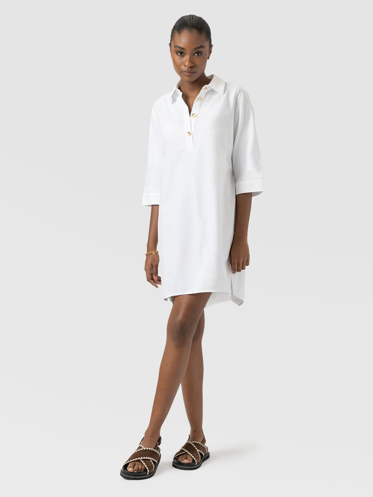 Stevie Shirt Dress - White