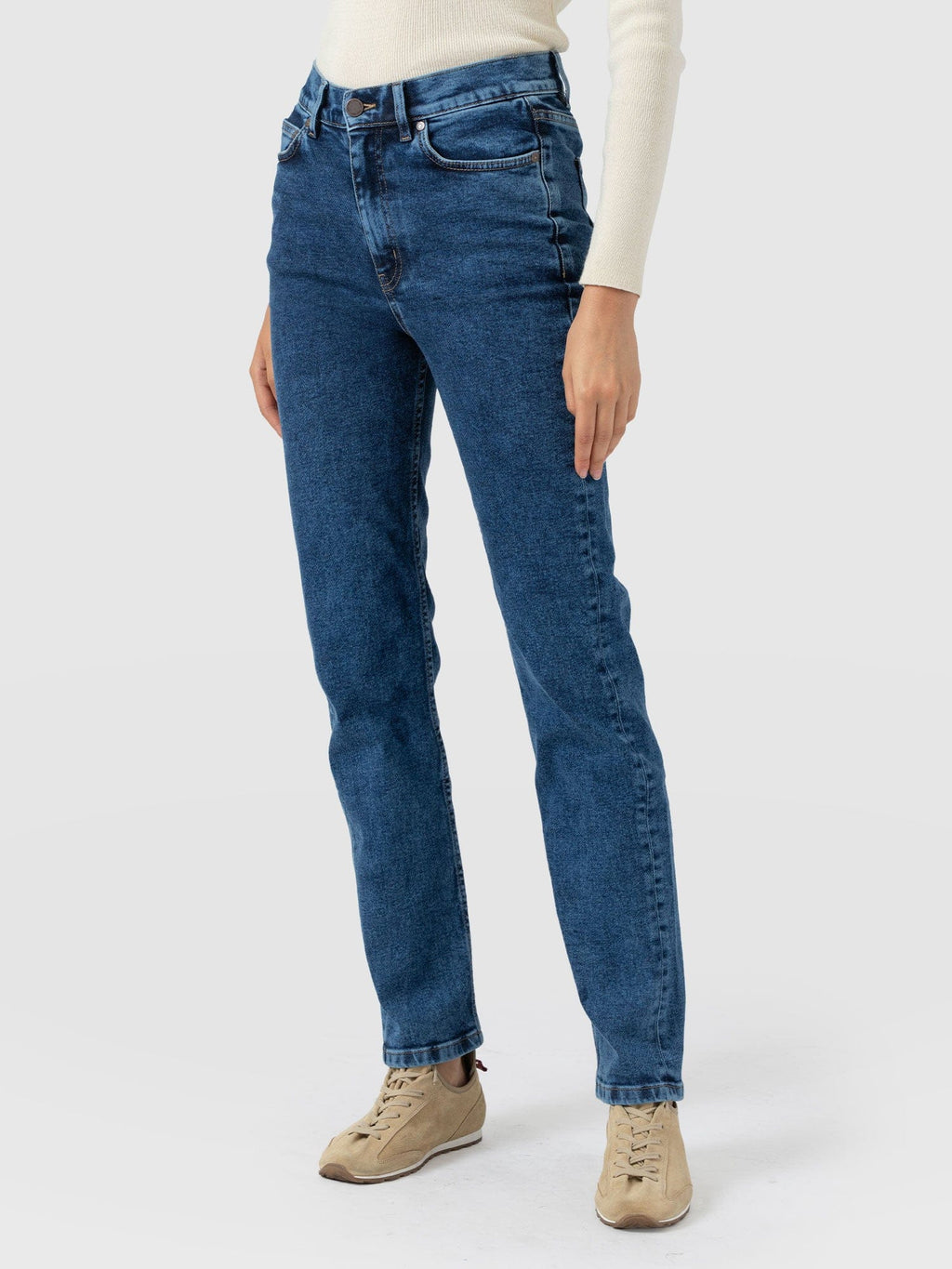 Straight Leg Jean - Mid Blue