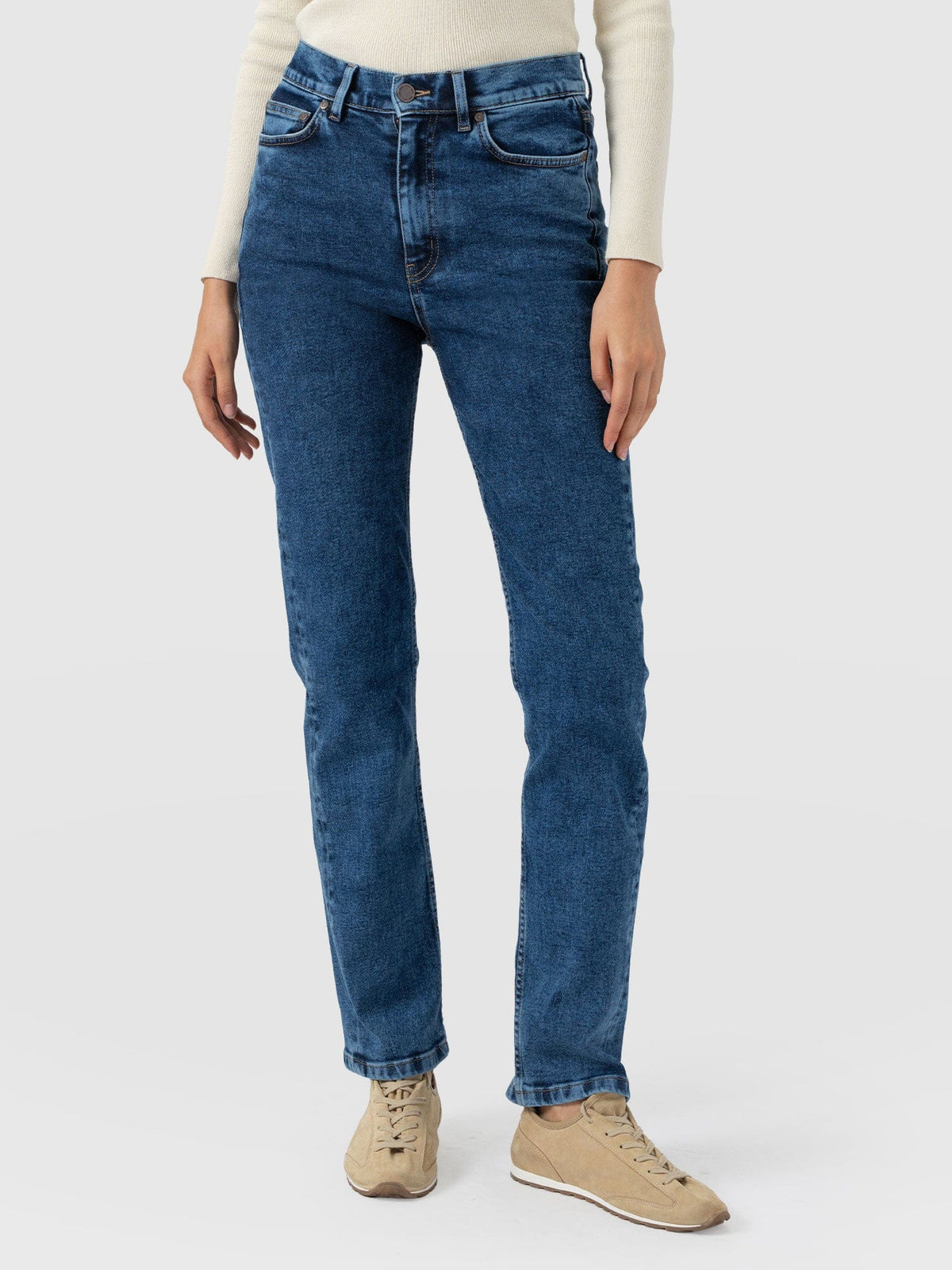 Straight Leg Jean - Mid Blue