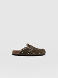 Studded Clogs - Khaki Shearling