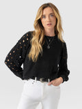 Suki Lace Hole Knit - Black