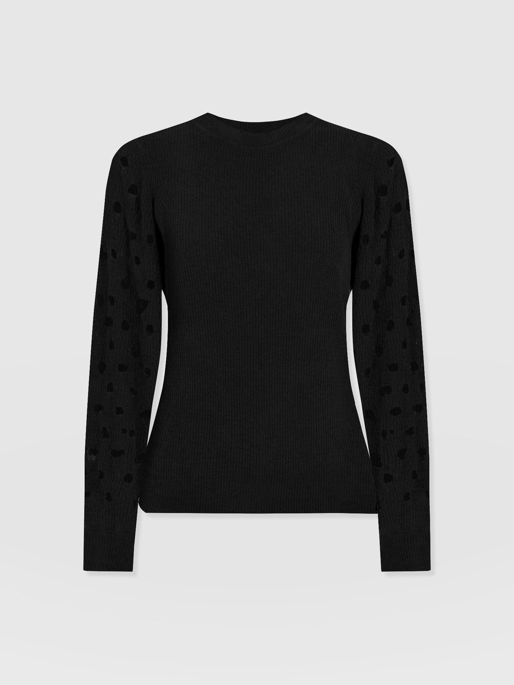 Suki Lace Hole Knit - Black