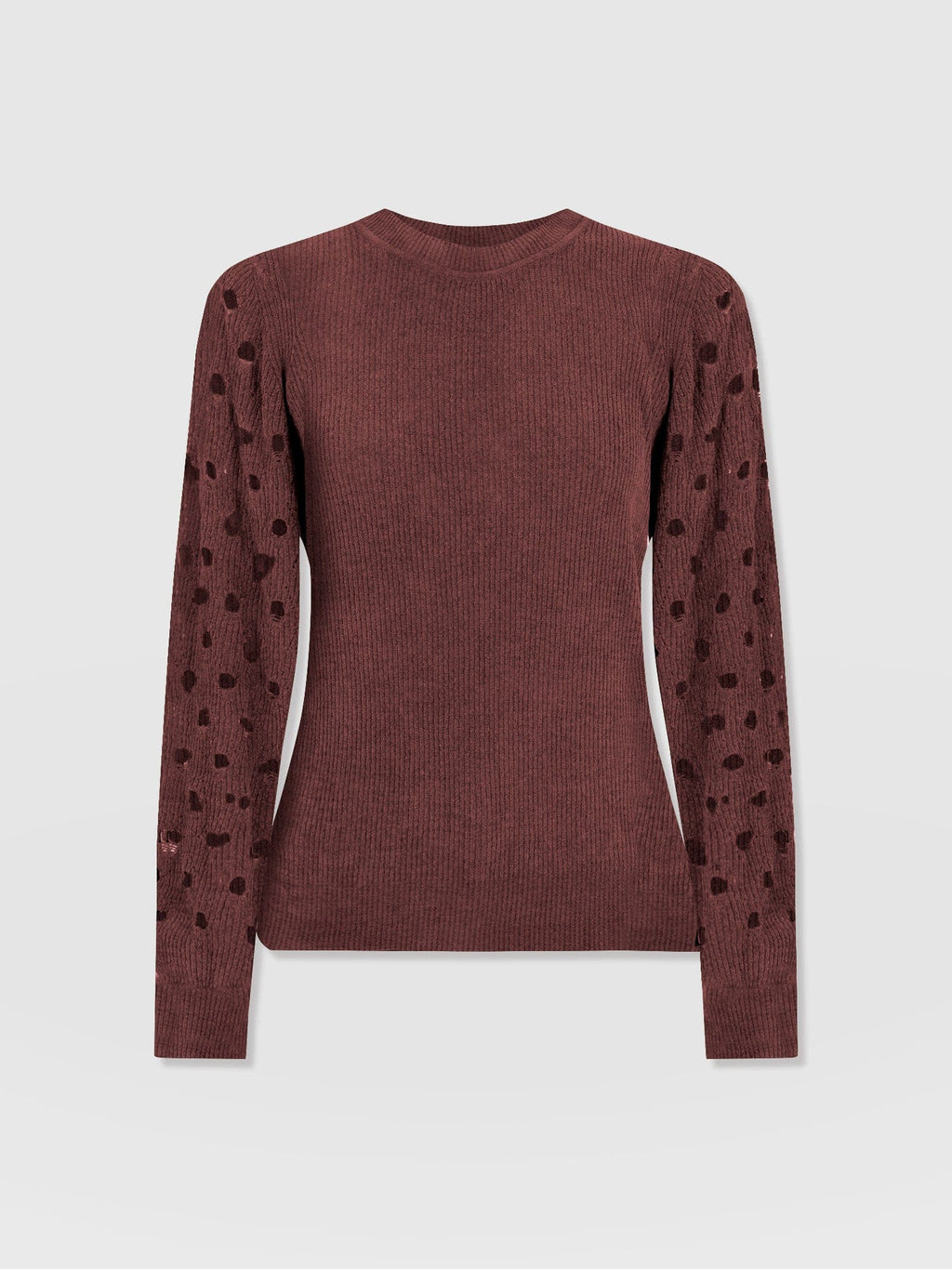 Suki Lace Hole Knit - Mauve