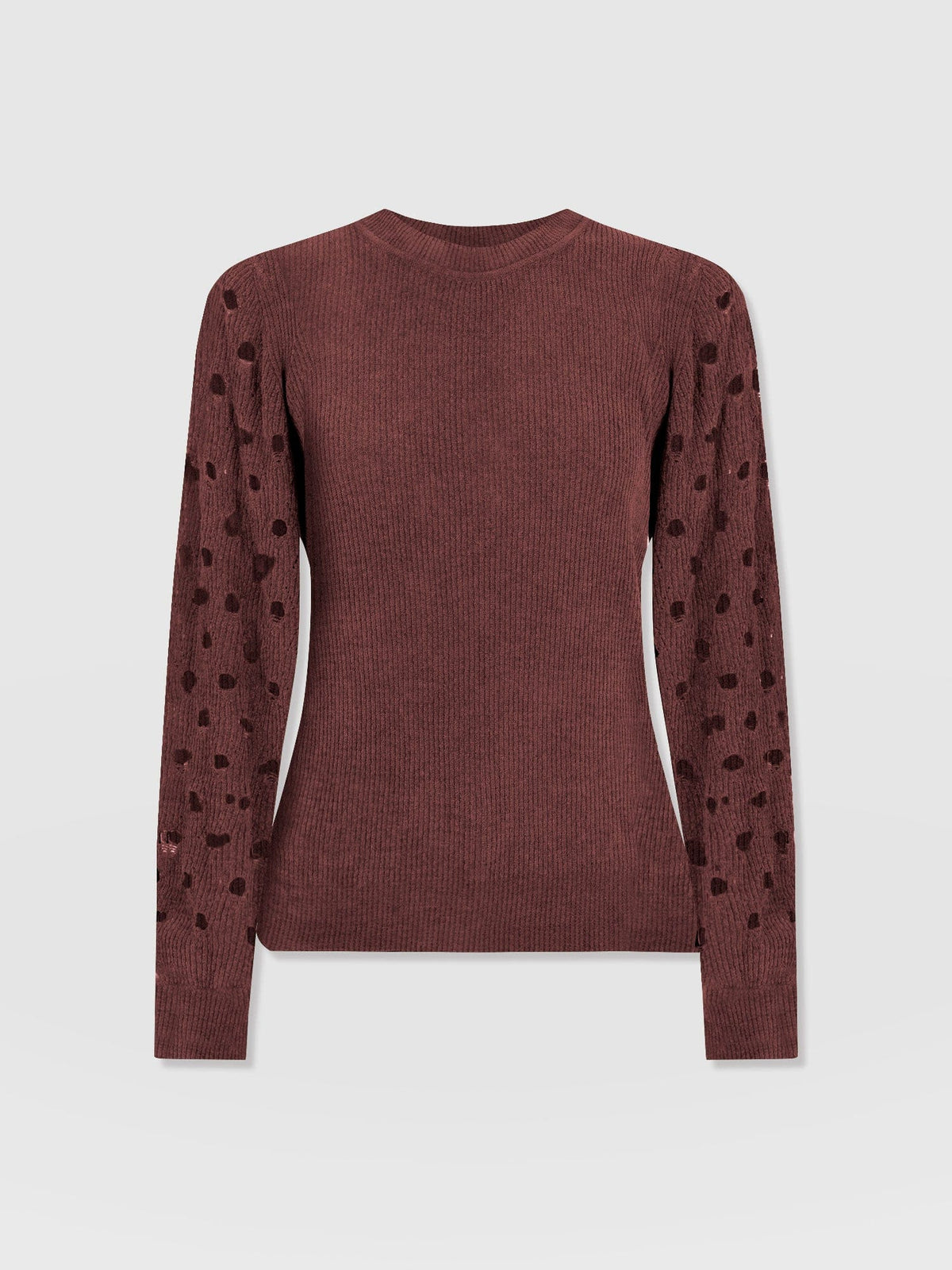 Suki Lace Hole Knit - Mauve