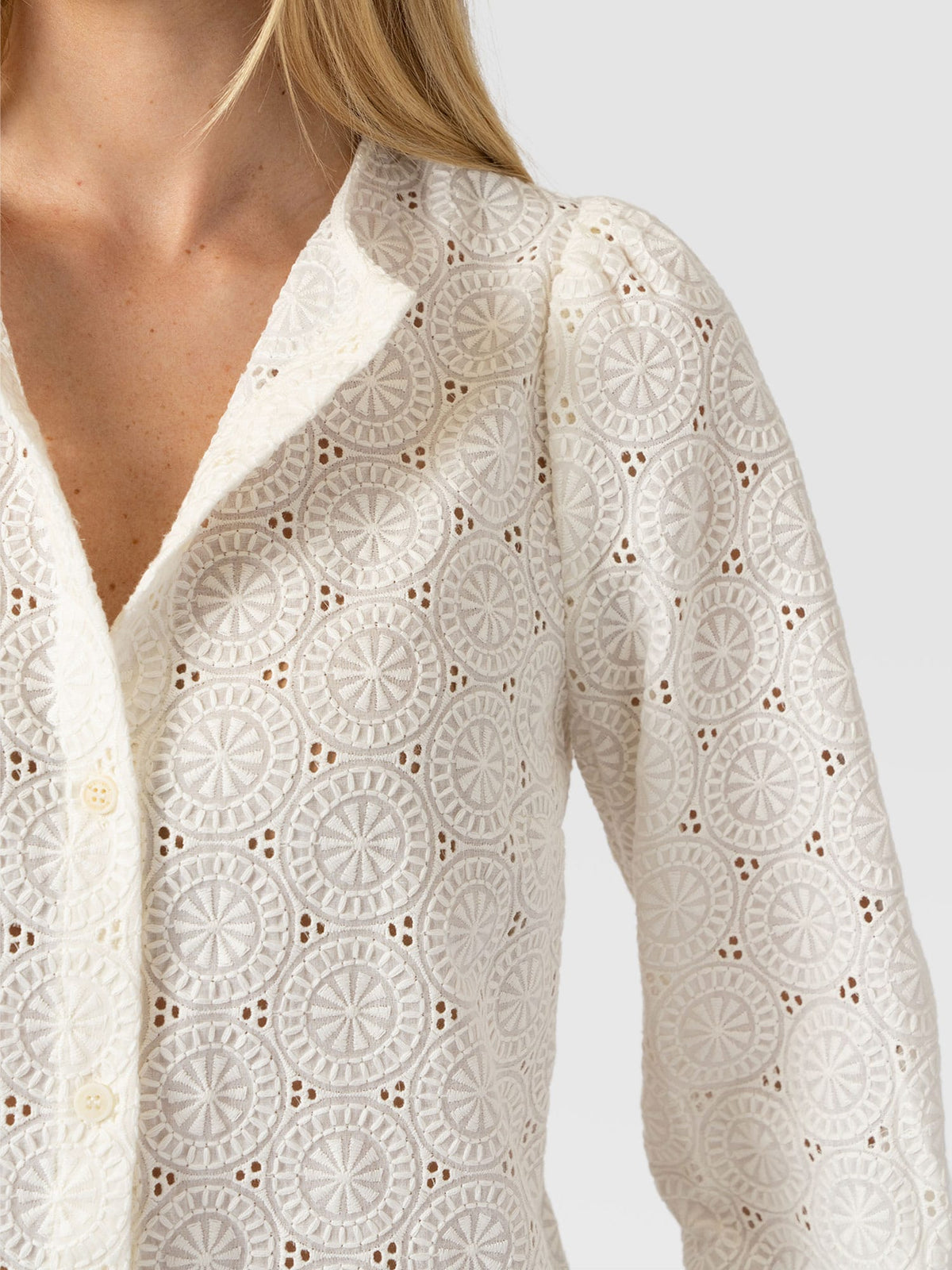 Tabitha Blouse - Cream Broderie
