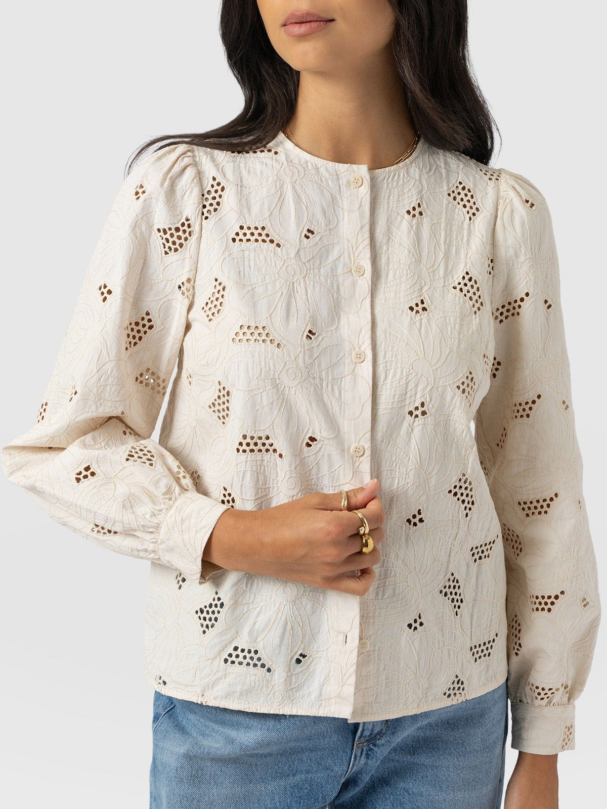 Tabitha Blouse - Cream Floral
