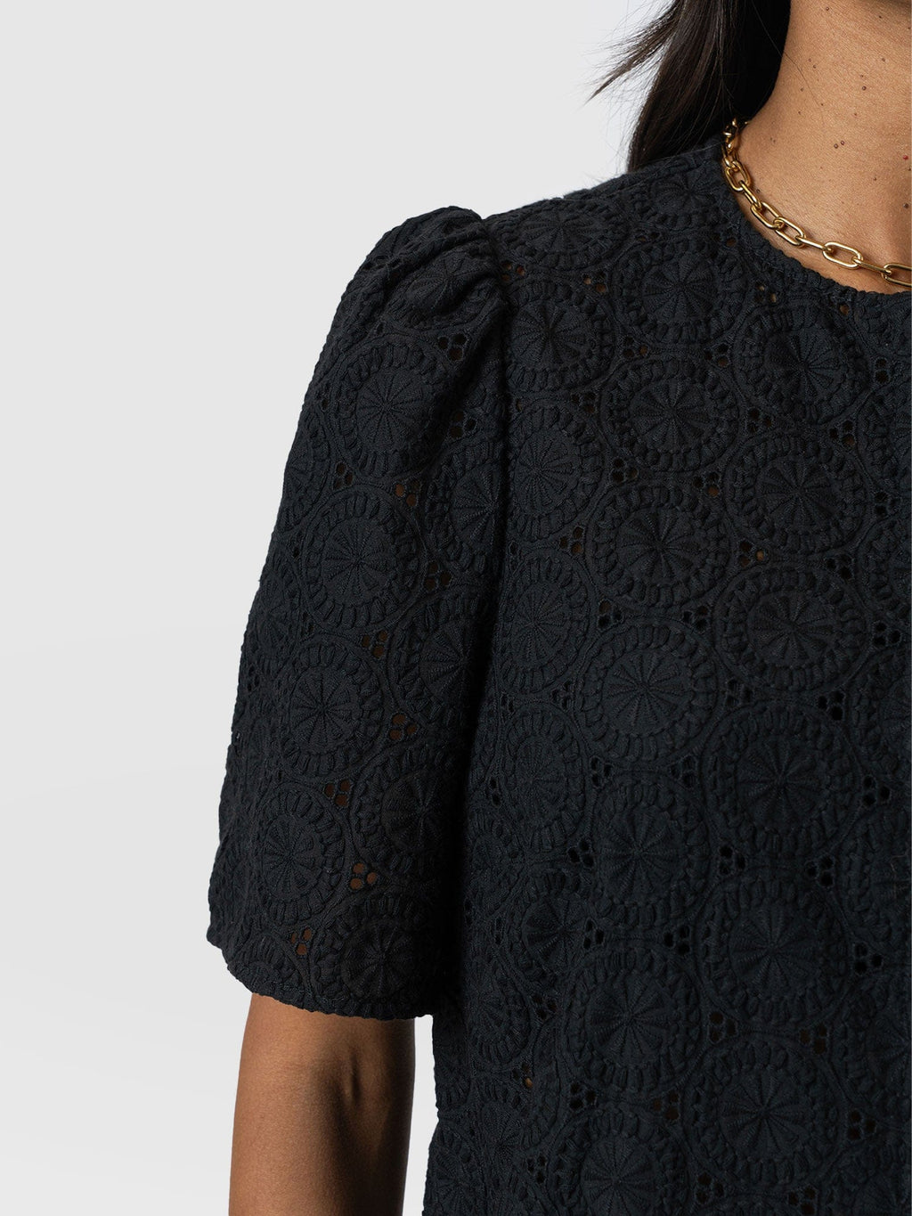 Tabitha Short Sleeve Blouse - Black