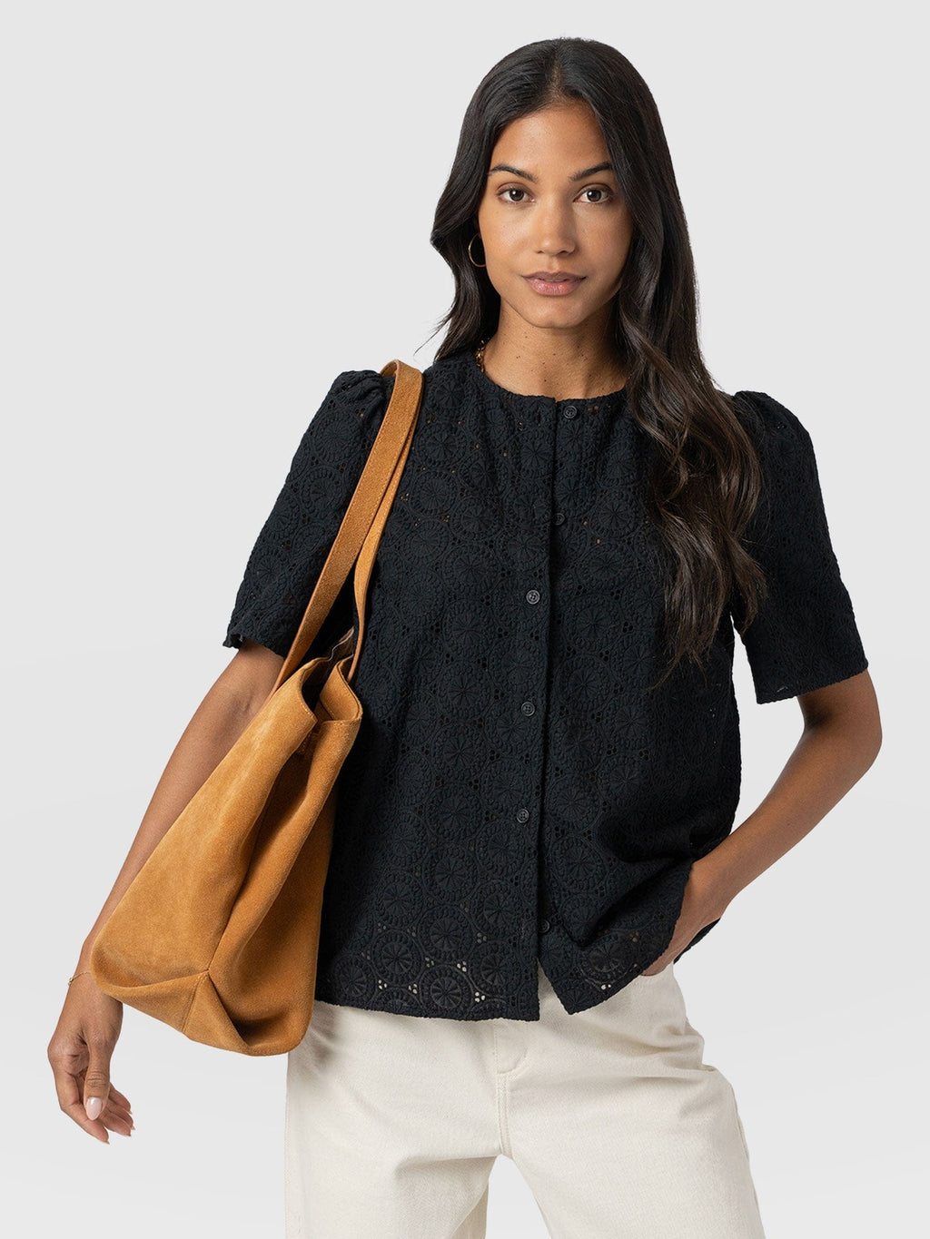 Tabitha Short Sleeve Blouse - Black