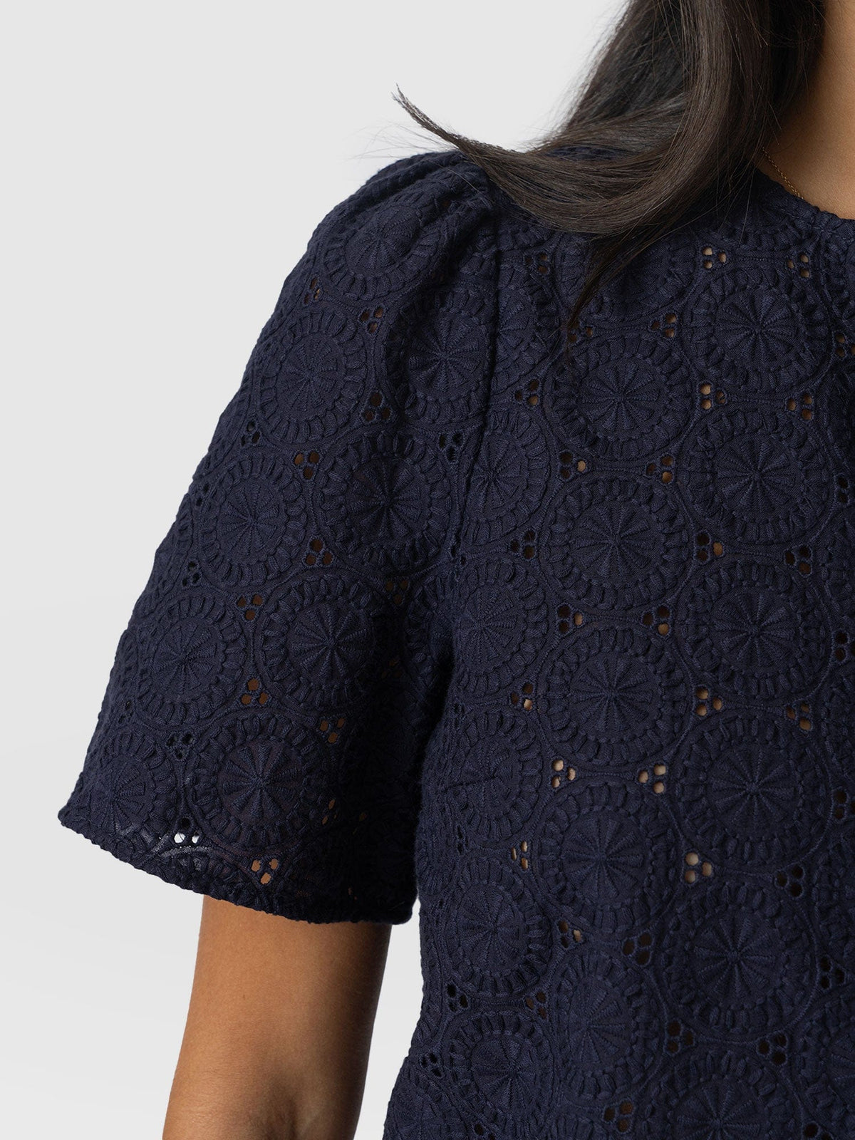 Tabitha Short Sleeve Blouse - Navy