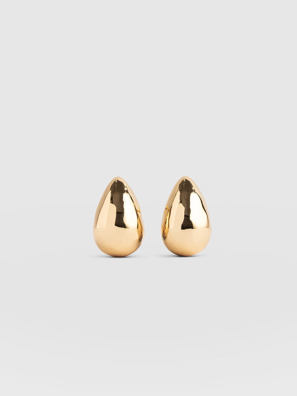 Teardrop Hammered Earrings - Gold